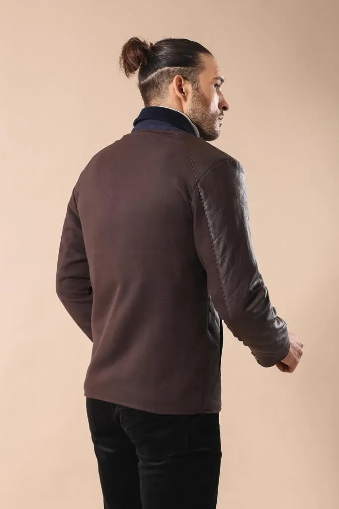 15536 Brown Leather Look Jacket