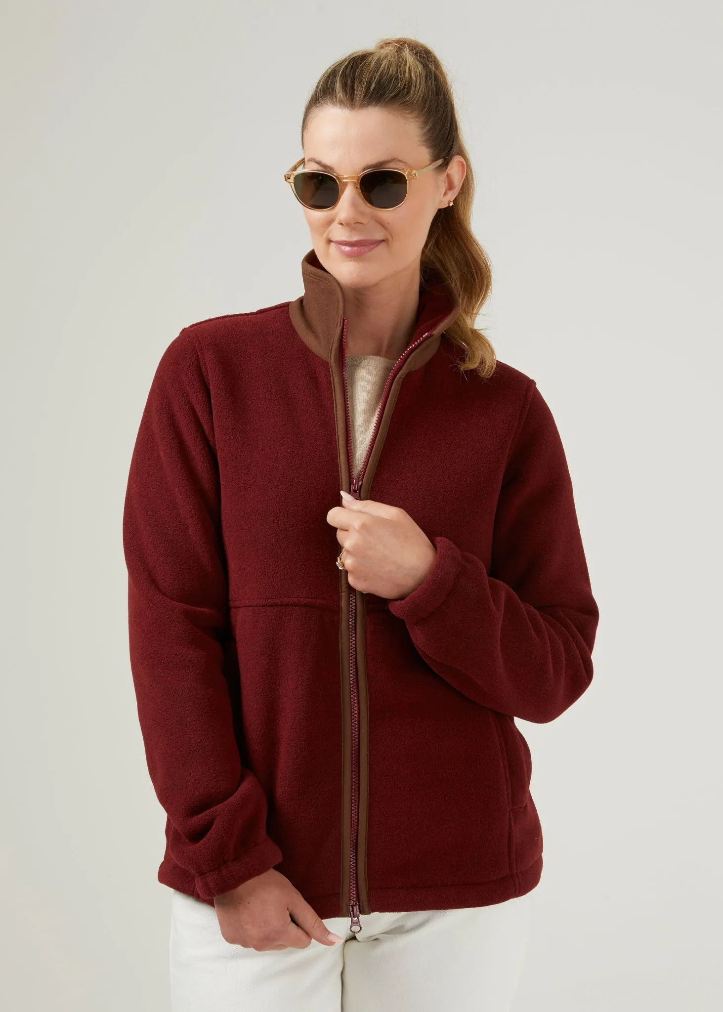 Aylsham Ladies Fleece Jacket In Bloodstone - Regular Fit