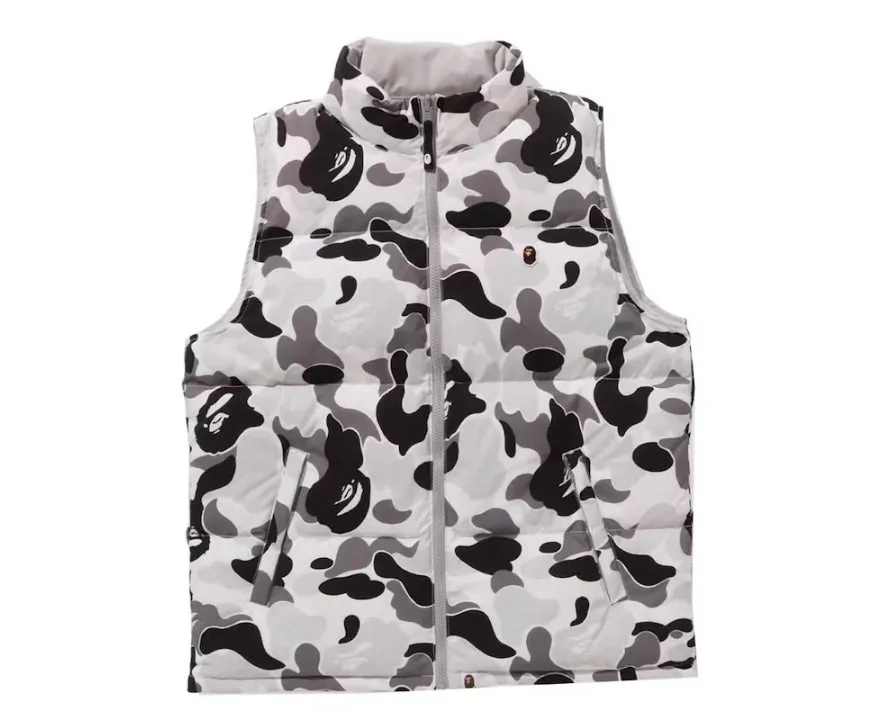 BAPE ABC CAMO REVERSIBLE DOWN VEST GREY