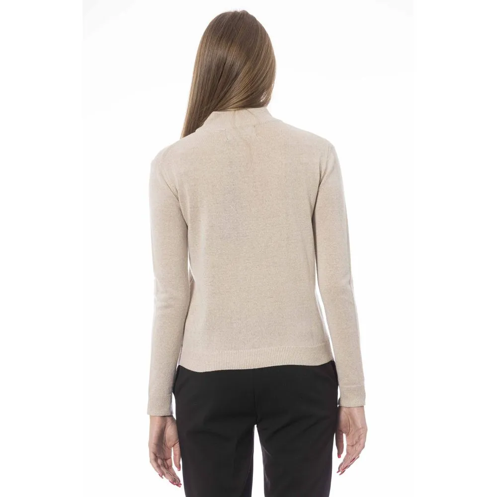 Beige Cashmere Women Sweater