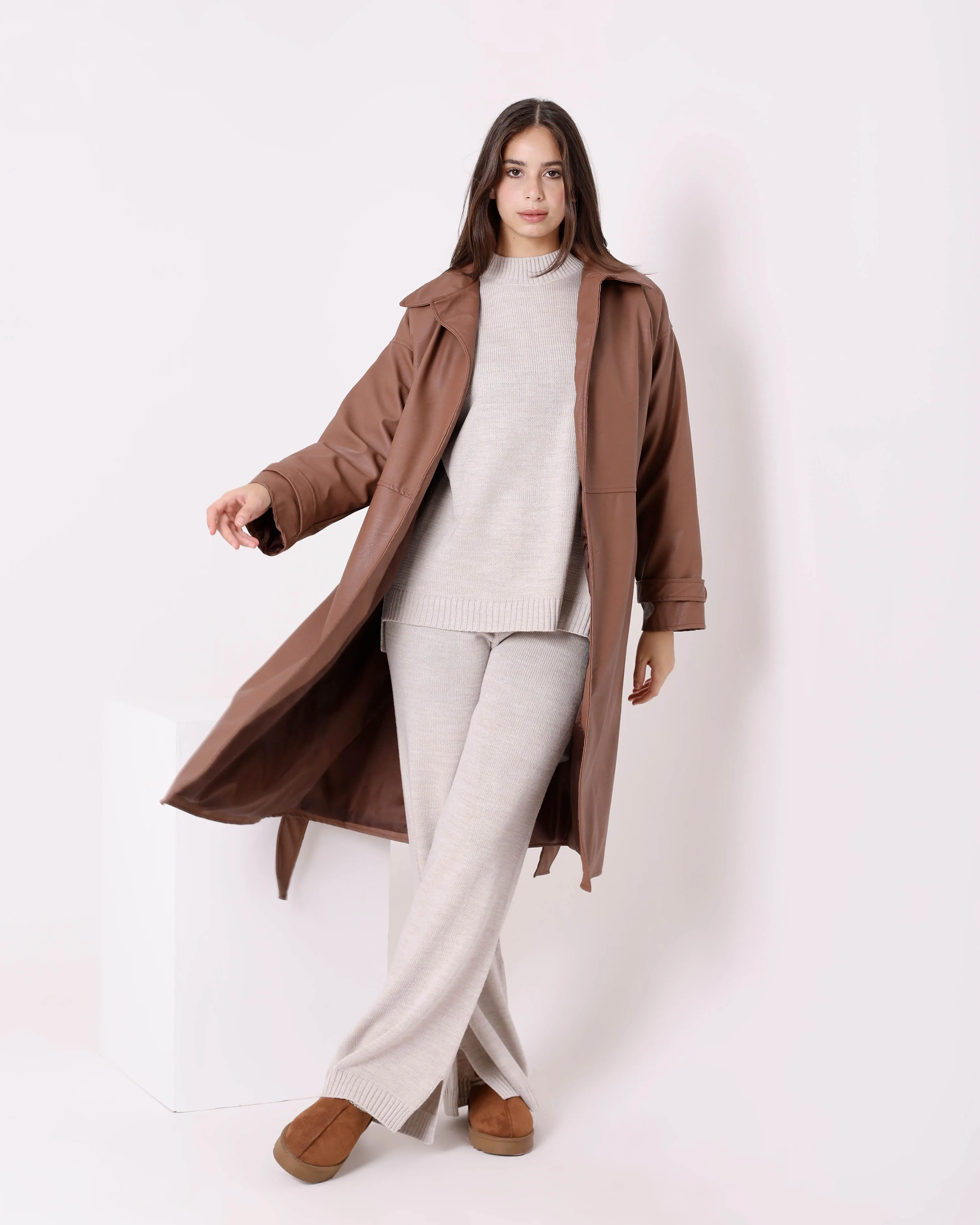 Belted Trench Coat (W712) - Just4Women