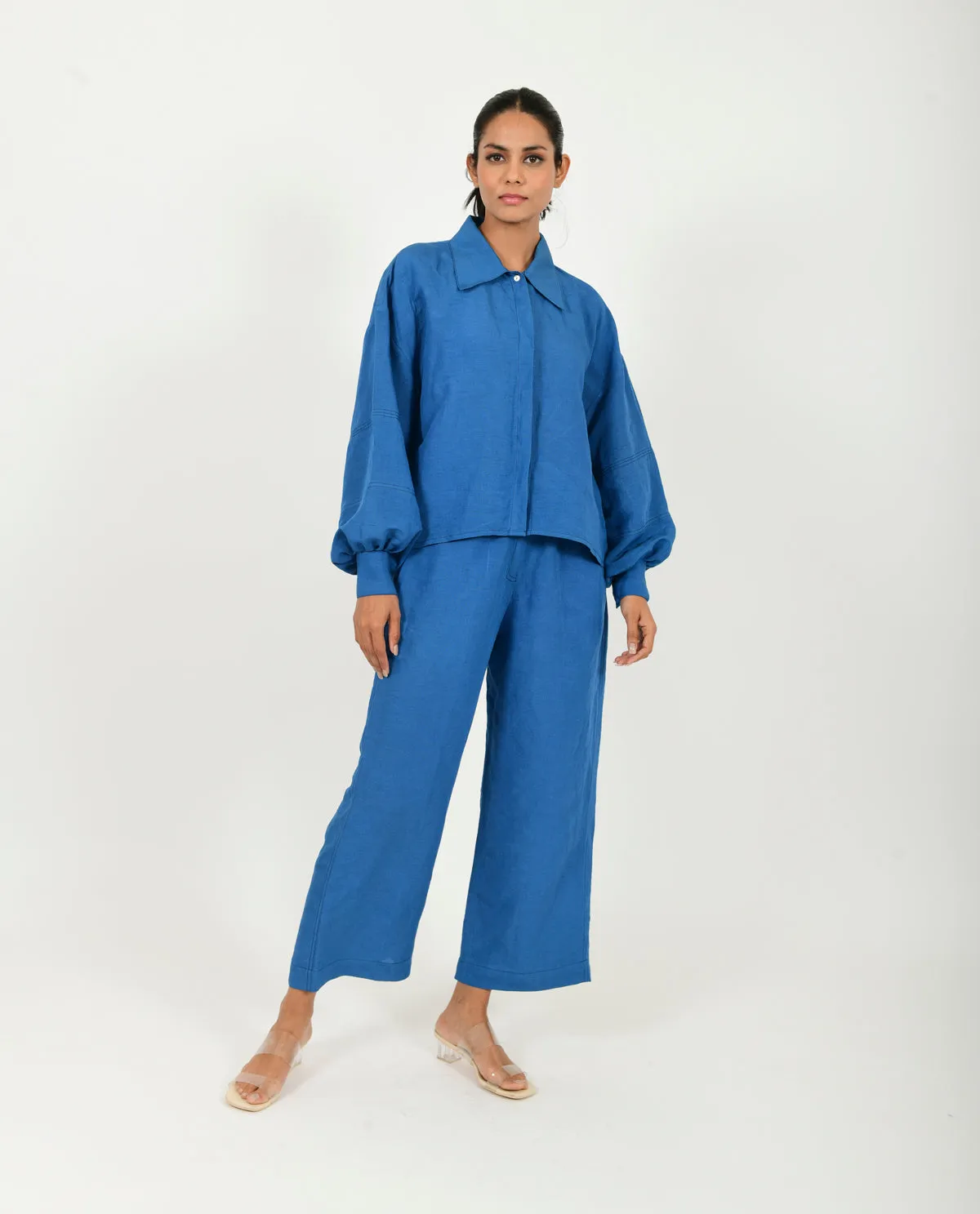 Blue Linen Pants