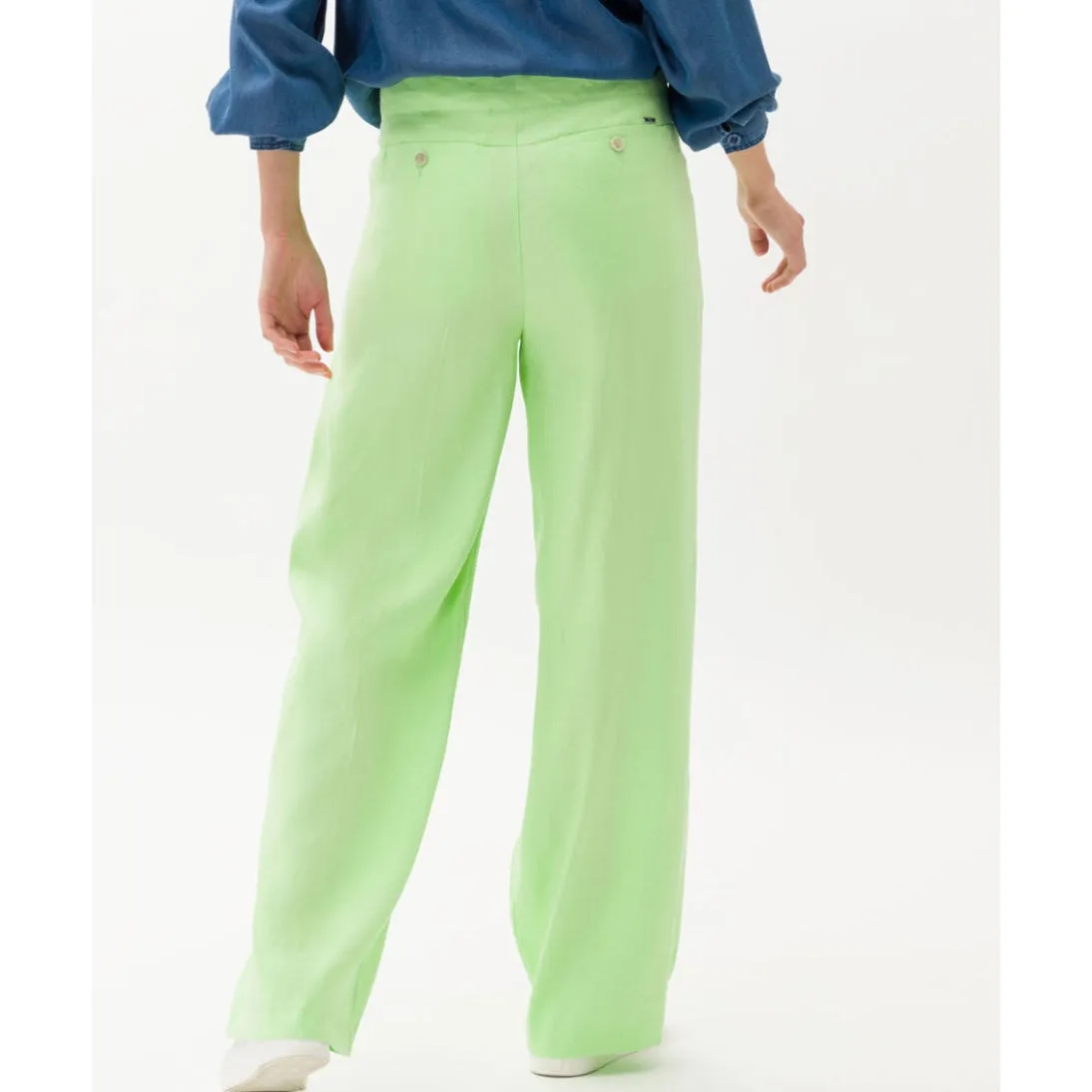 Brax Maine Linen Trousers Relaxed Fit 72-2258 Frozen Apple