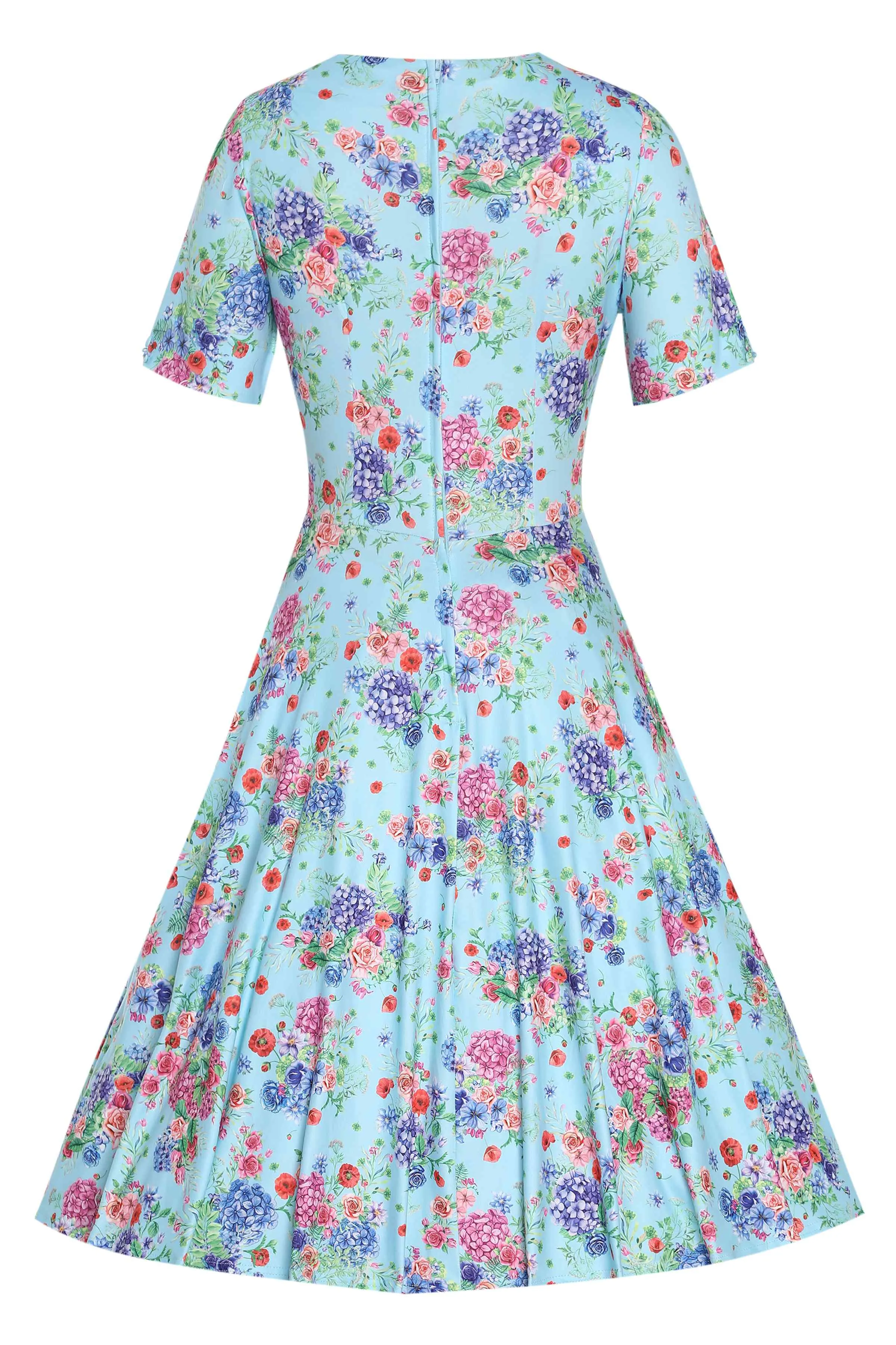 Brenda Light Blue Hydrangea Dress