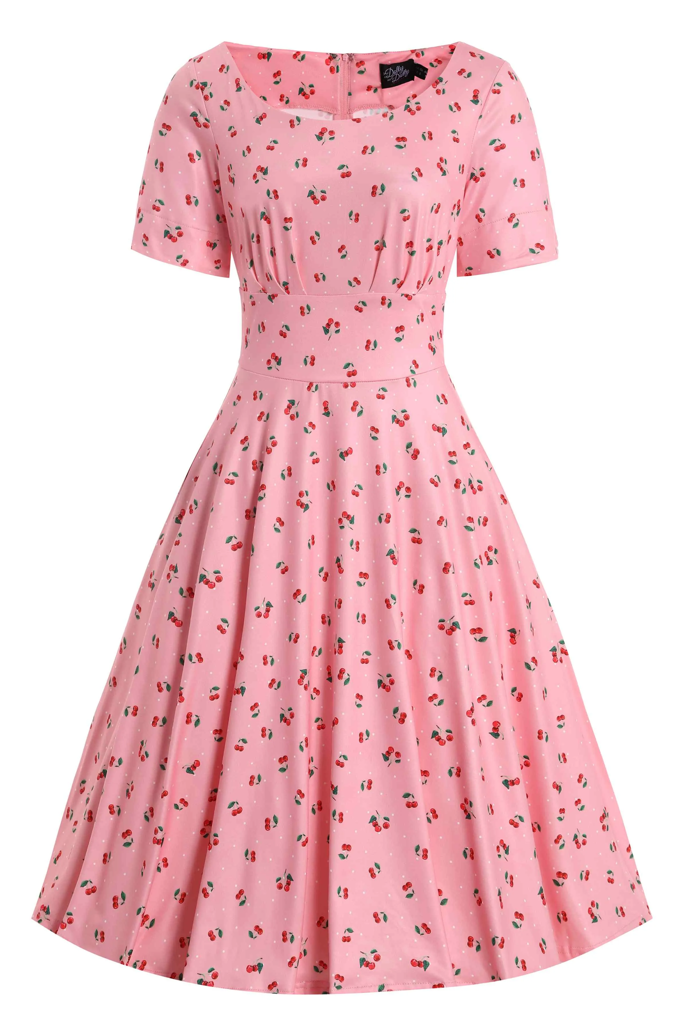 Brenda Pink Cherry 50s Style Dress