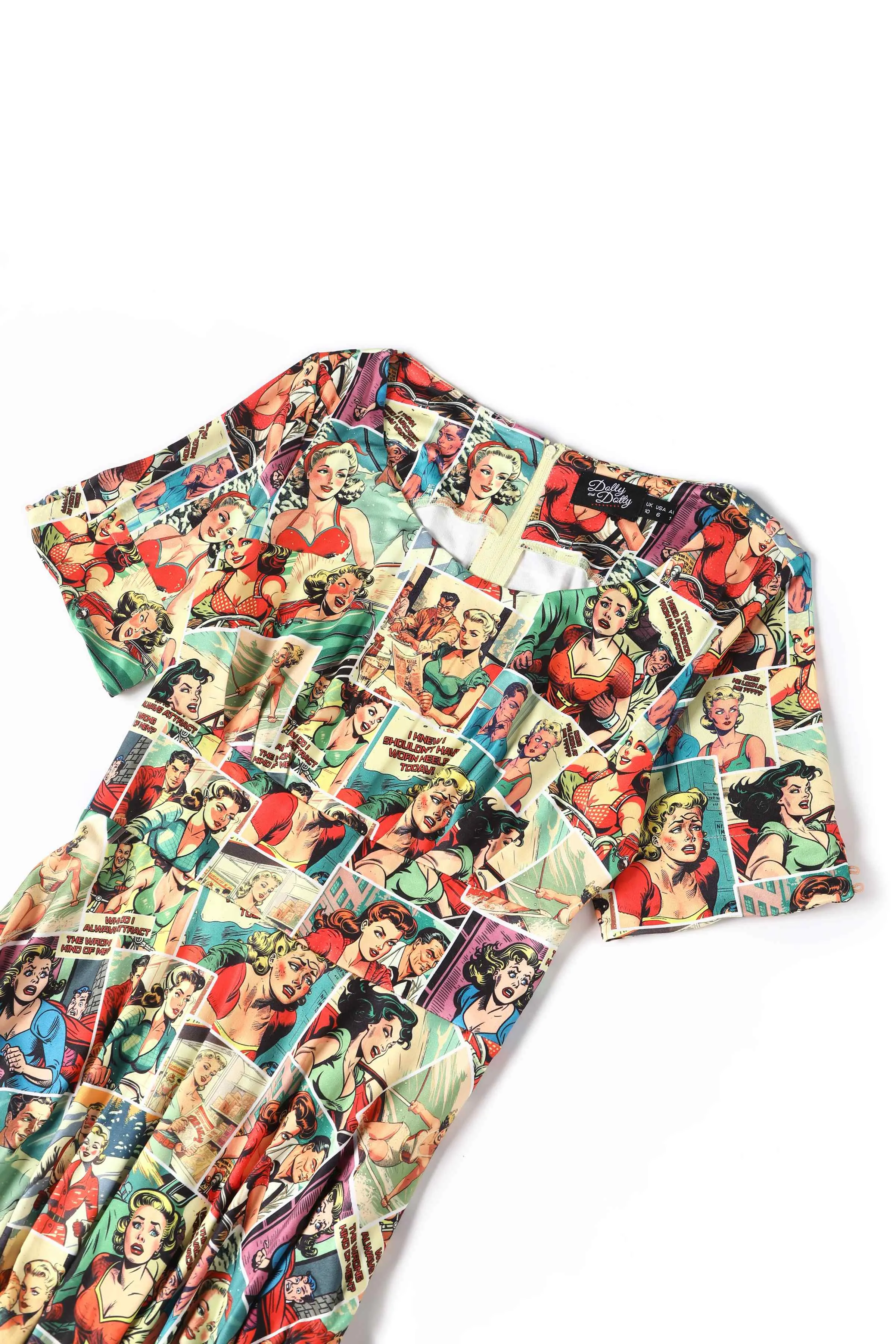 Brenda Retro Comic Book Print Dress