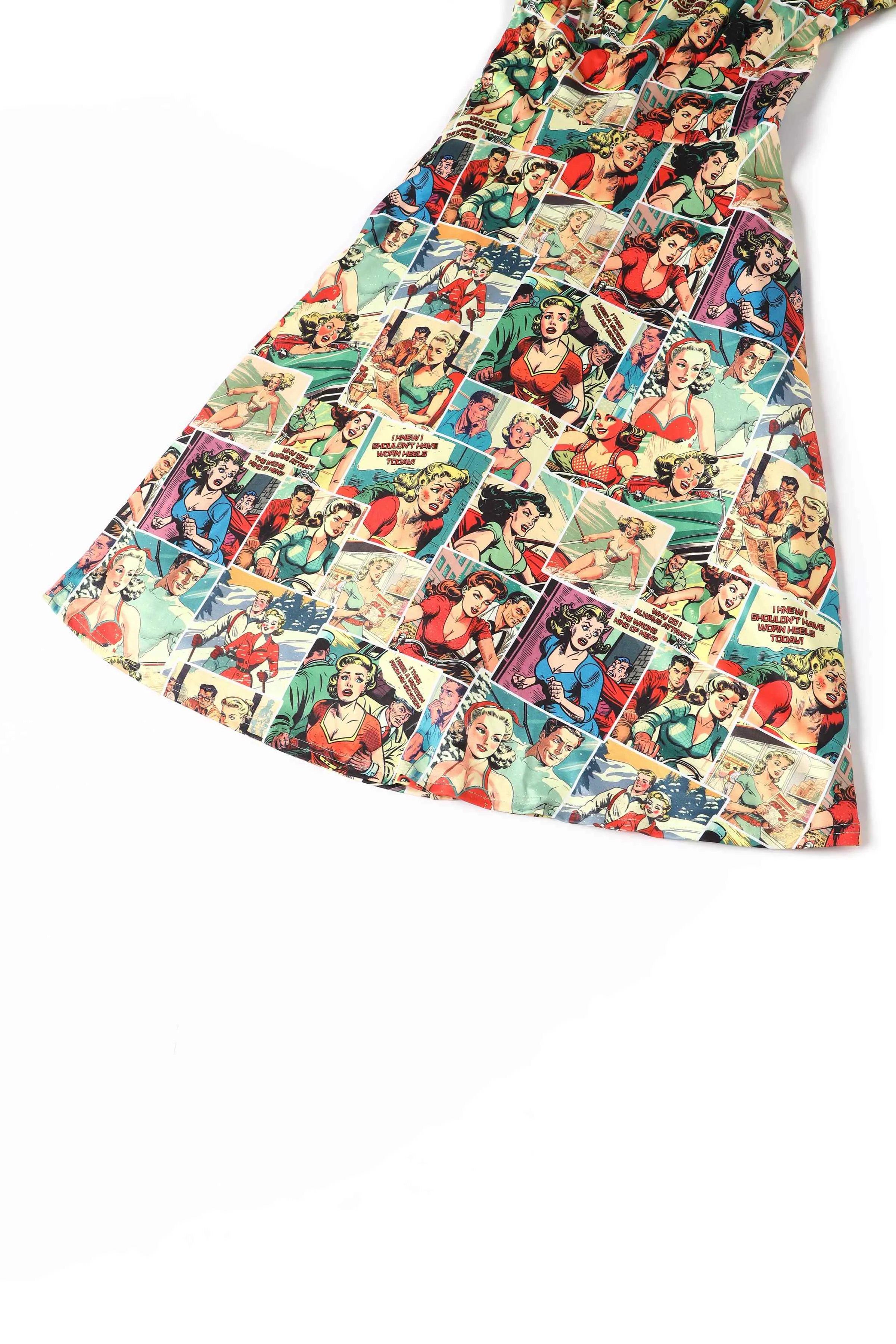 Brenda Retro Comic Book Print Dress