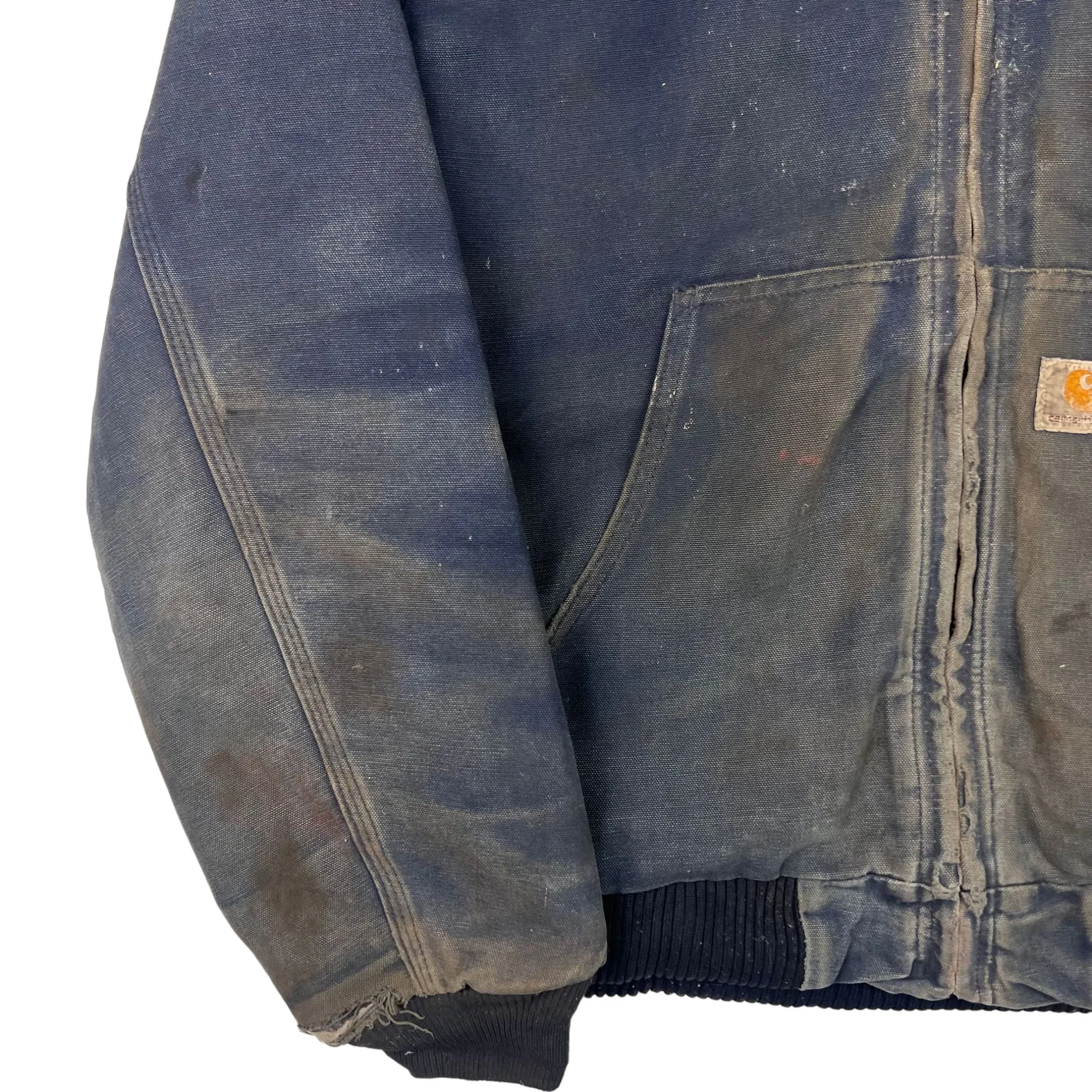 Carhartt Active Distressed Workwear Jacket Navy J140 DNY