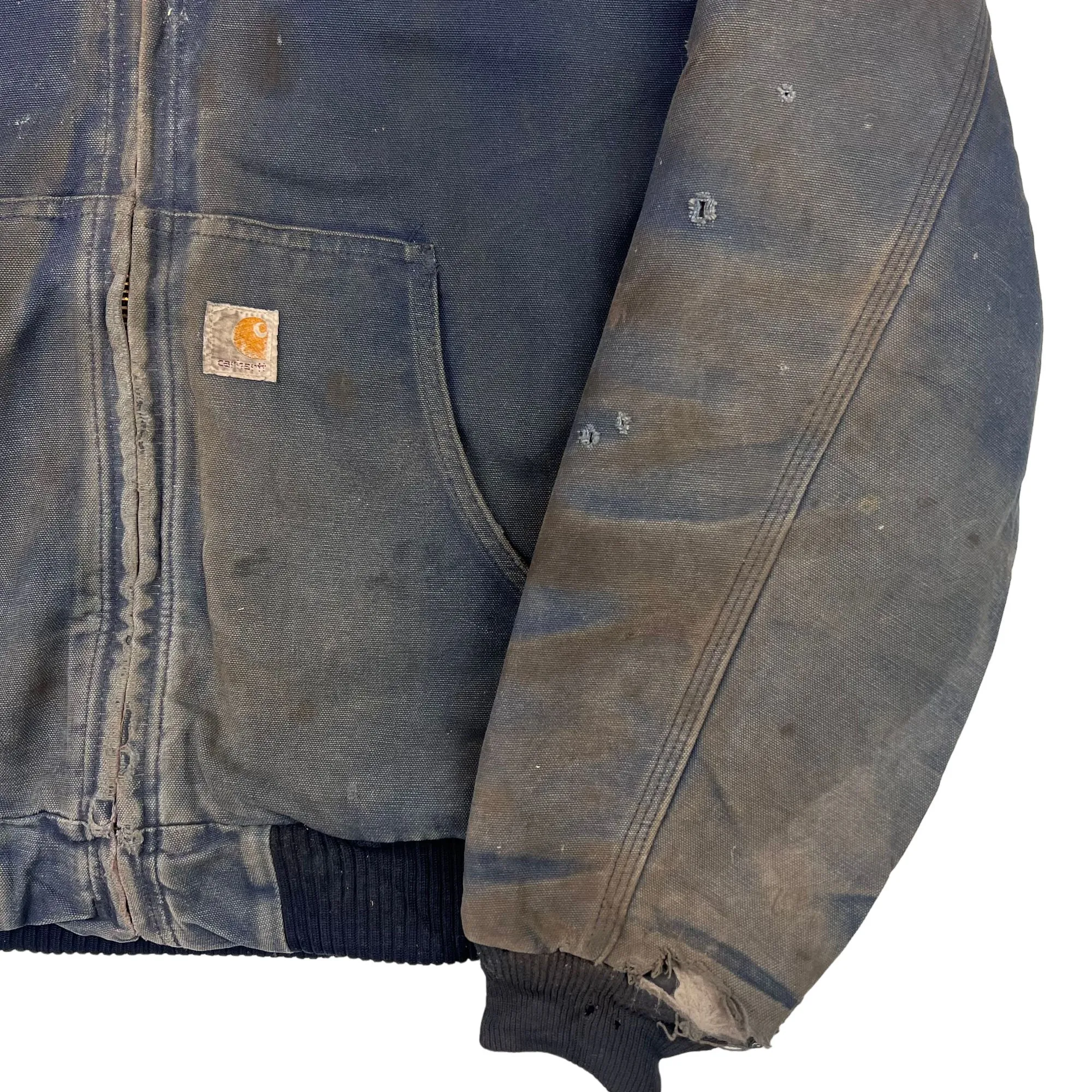 Carhartt Active Distressed Workwear Jacket Navy J140 DNY