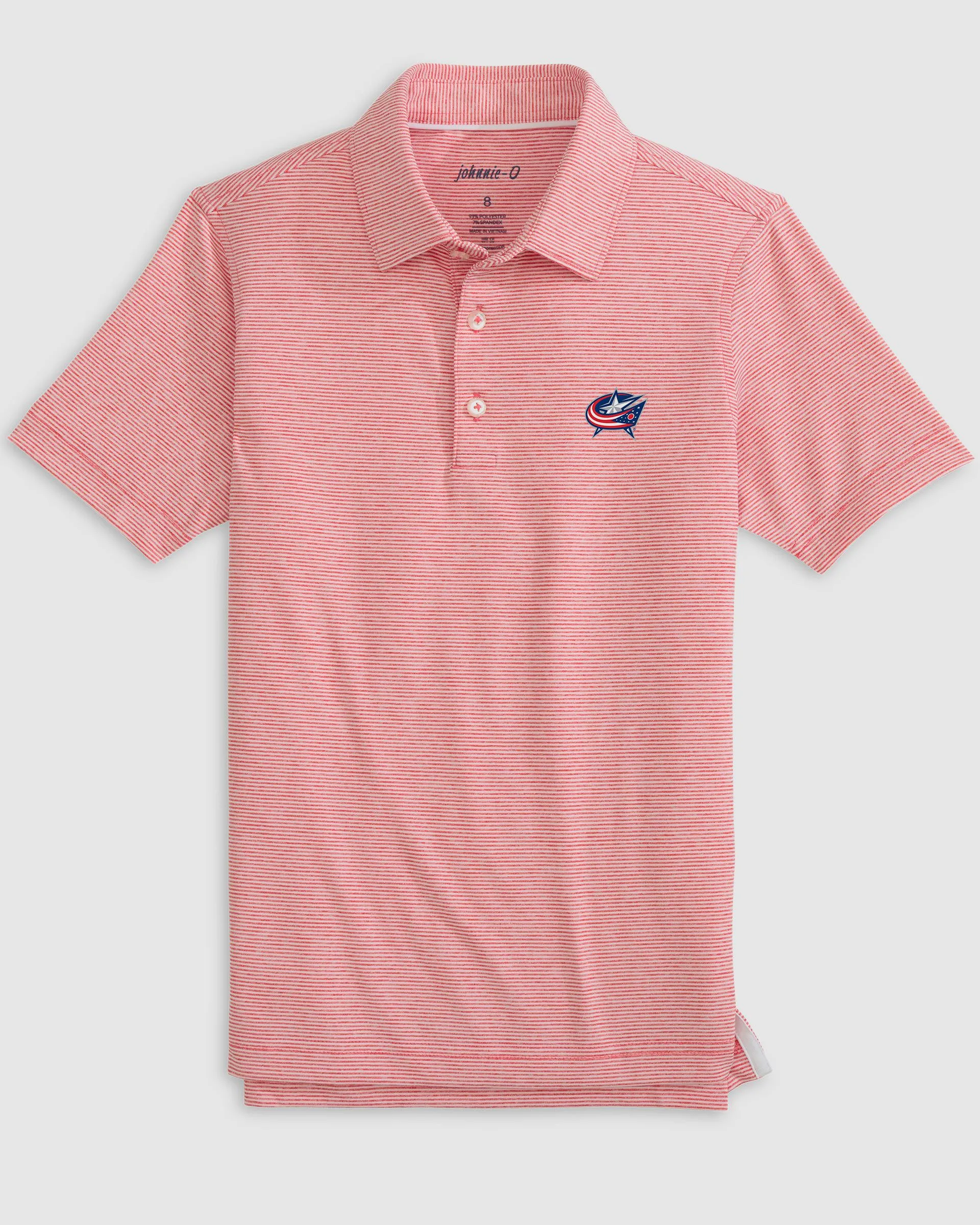 Columbus Blue Jackets Lyndonn Jr. Striped Jersey Performance Polo