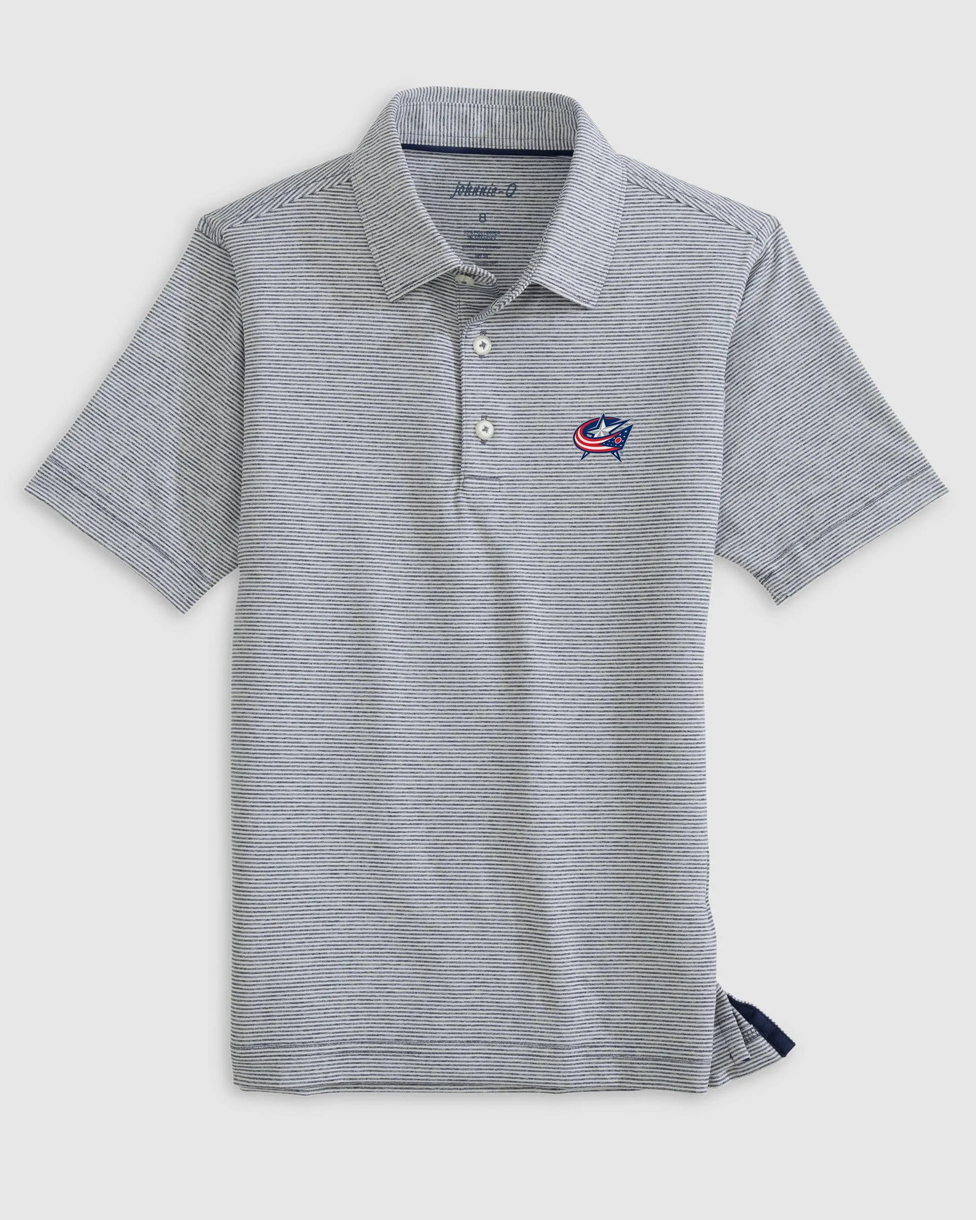 Columbus Blue Jackets Lyndonn Jr. Striped Jersey Performance Polo