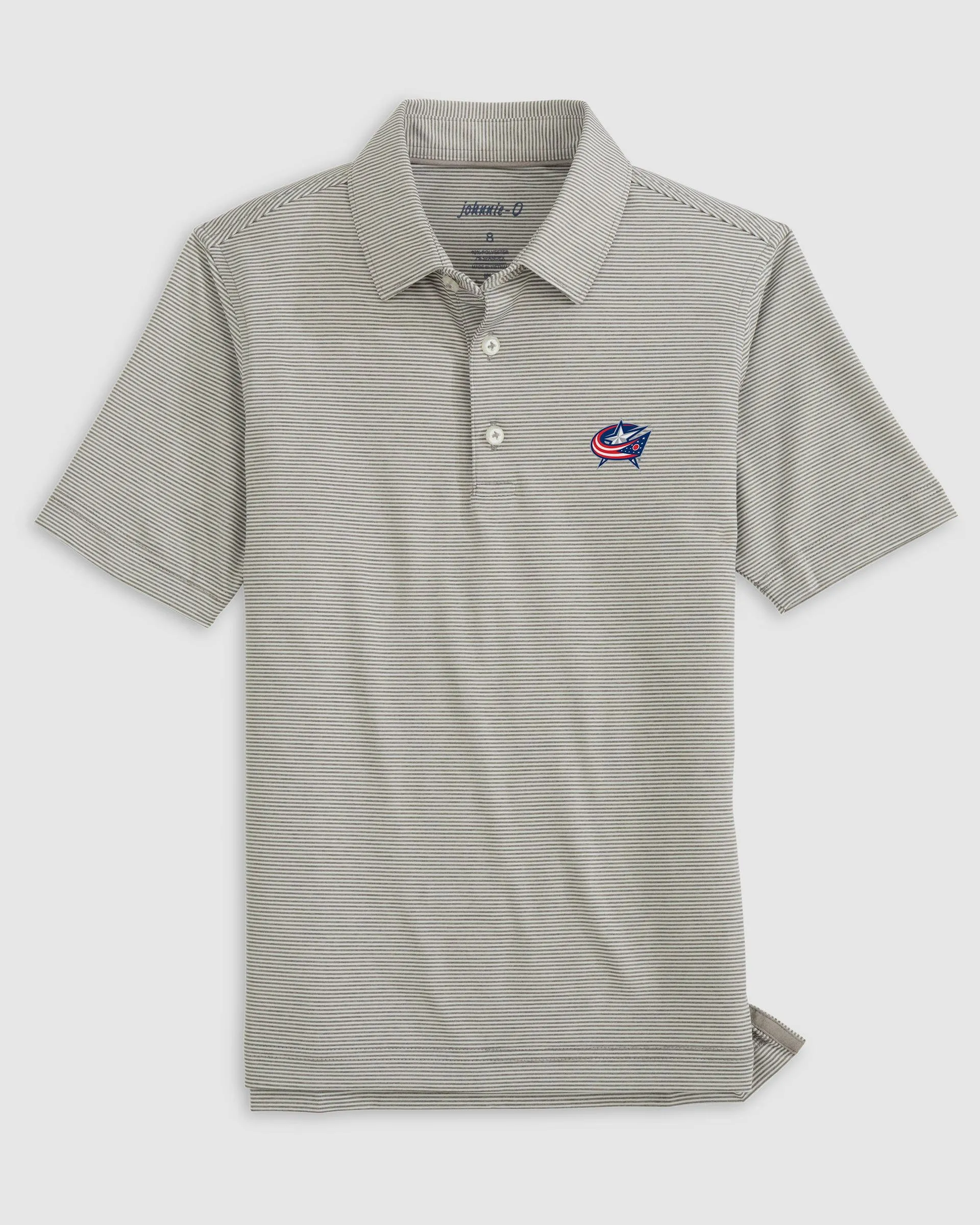 Columbus Blue Jackets Lyndonn Jr. Striped Jersey Performance Polo