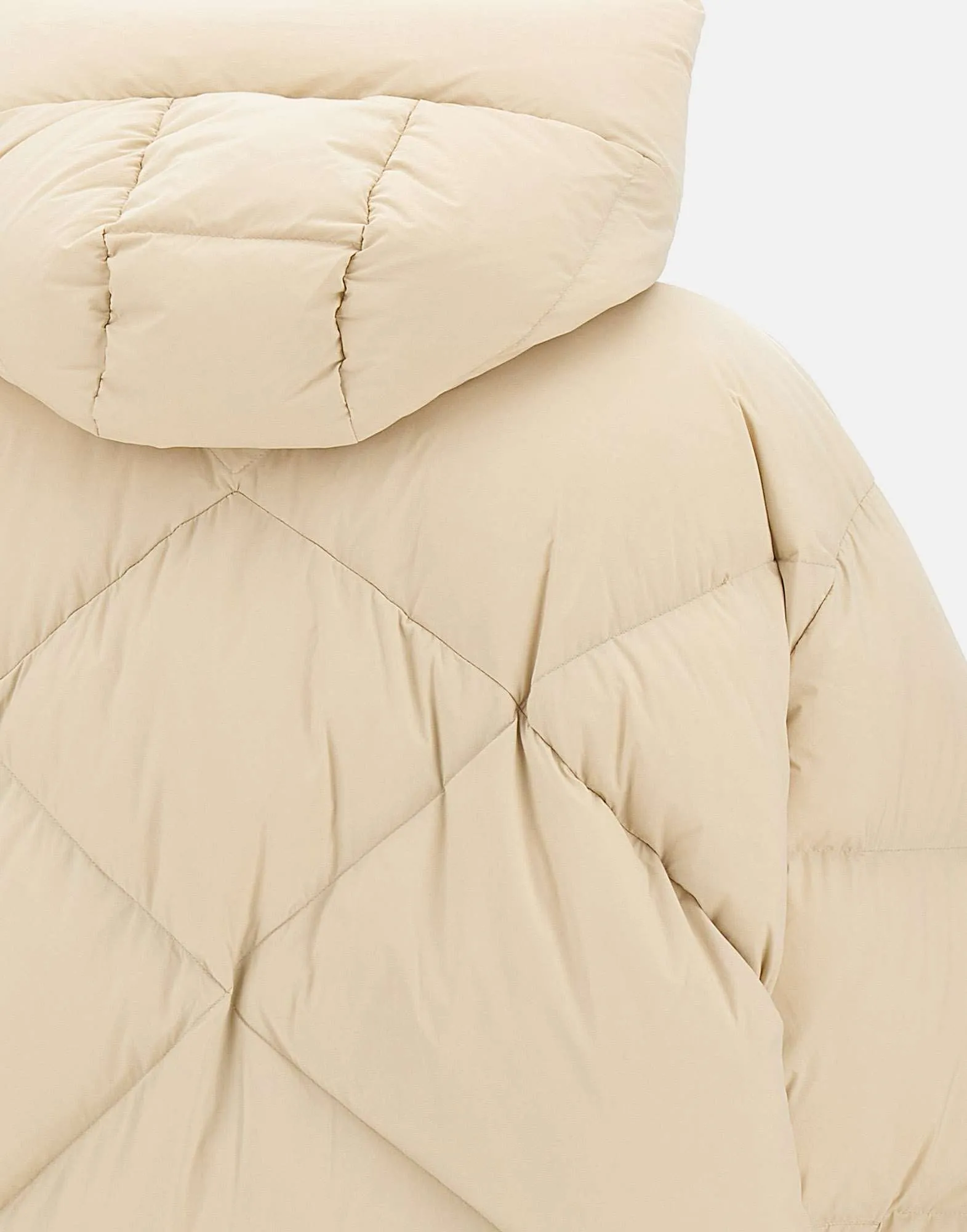 Cream Oversized Down Jacket for Women