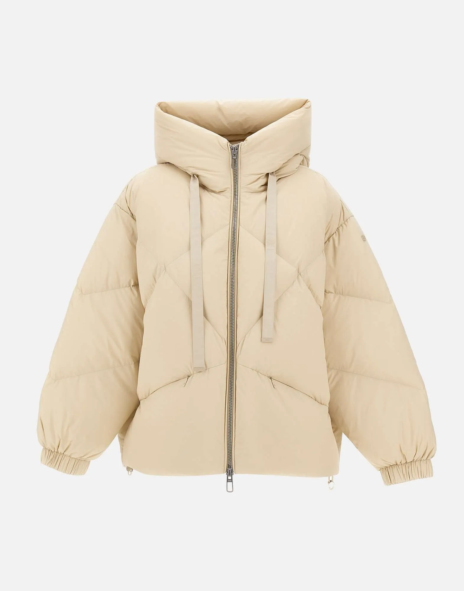 Cream Oversized Down Jacket for Women