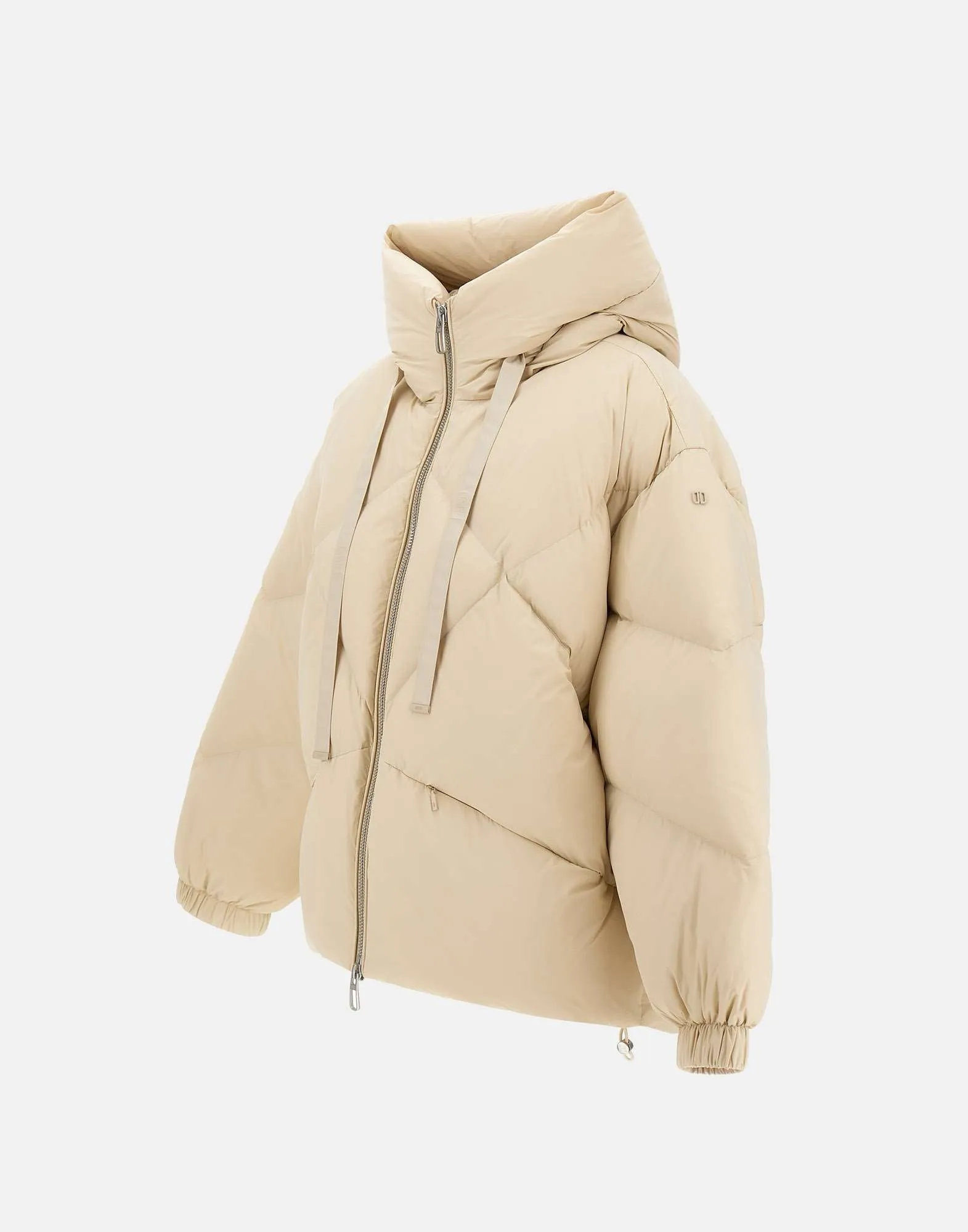 Cream Oversized Down Jacket for Women