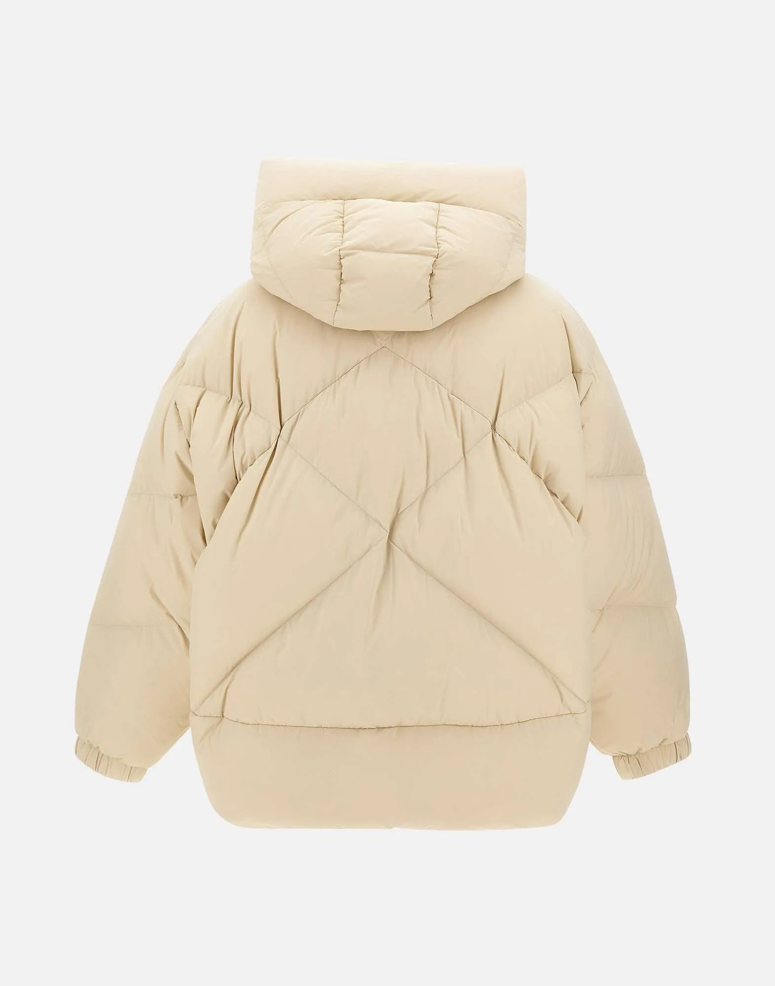 Cream Oversized Down Jacket for Women