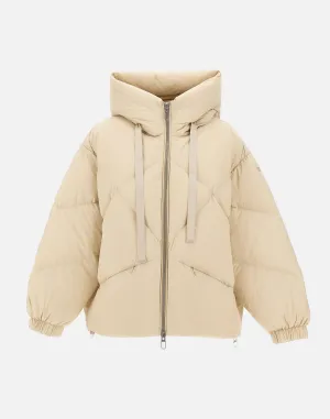 Cream Oversized Down Jacket for Women