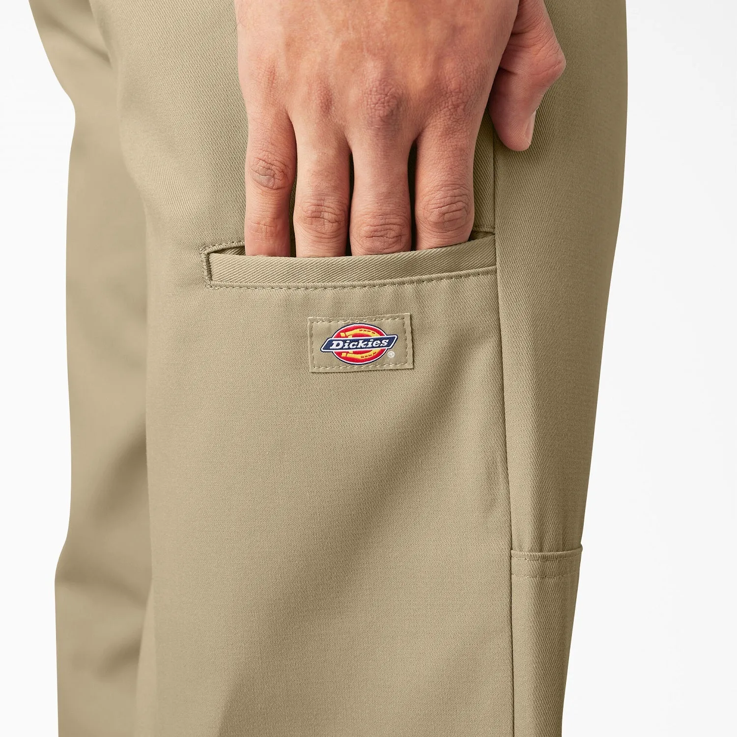 Dickies Men's Loose Fit Twill Double Knee Work Pant_Khaki