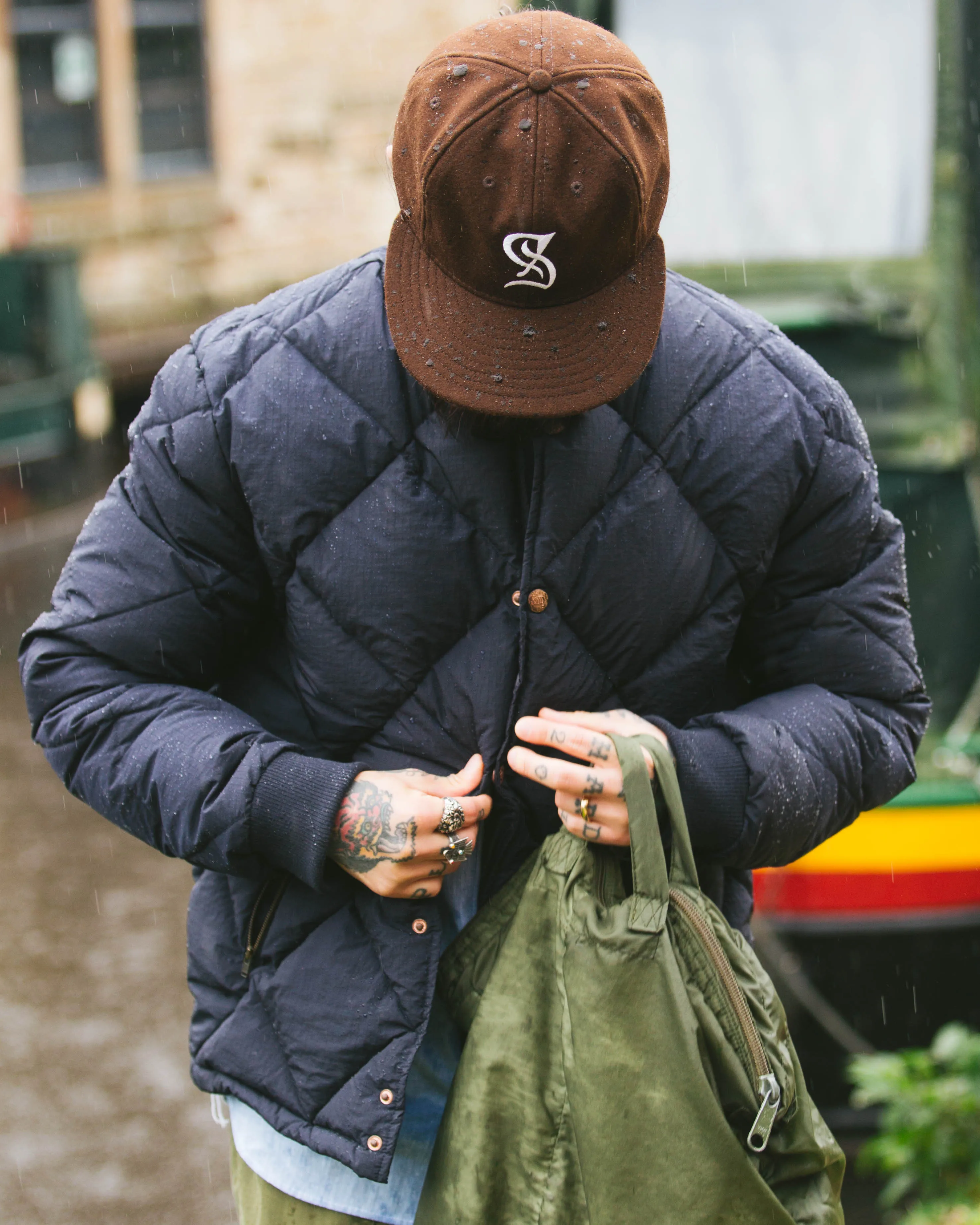 DUBBLE DOWN DIAMOND LIMITED EDITION QUILTED JACKET - NAVY