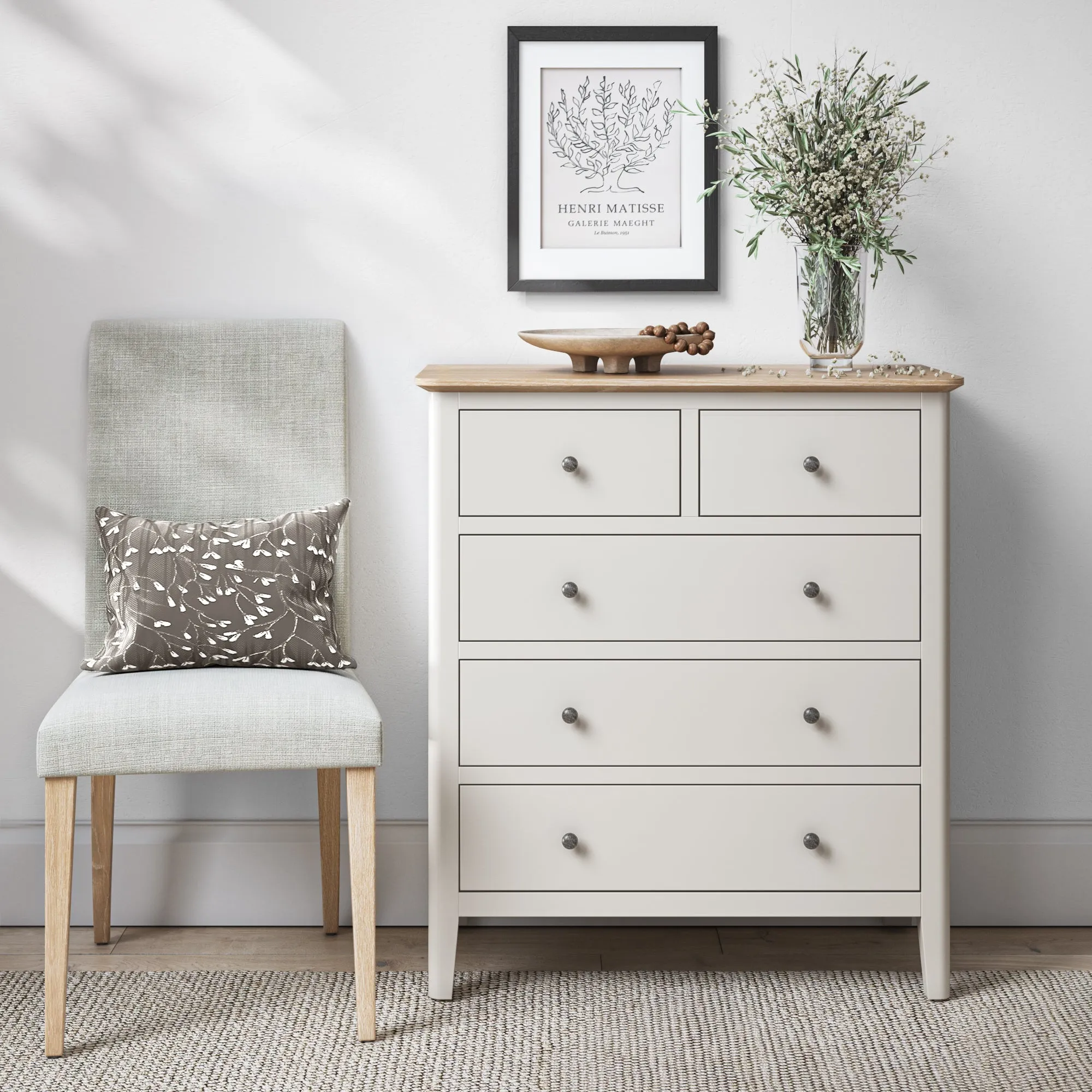 Eimear - Cream And Oak 2 Over 3 Chest Of Drawers