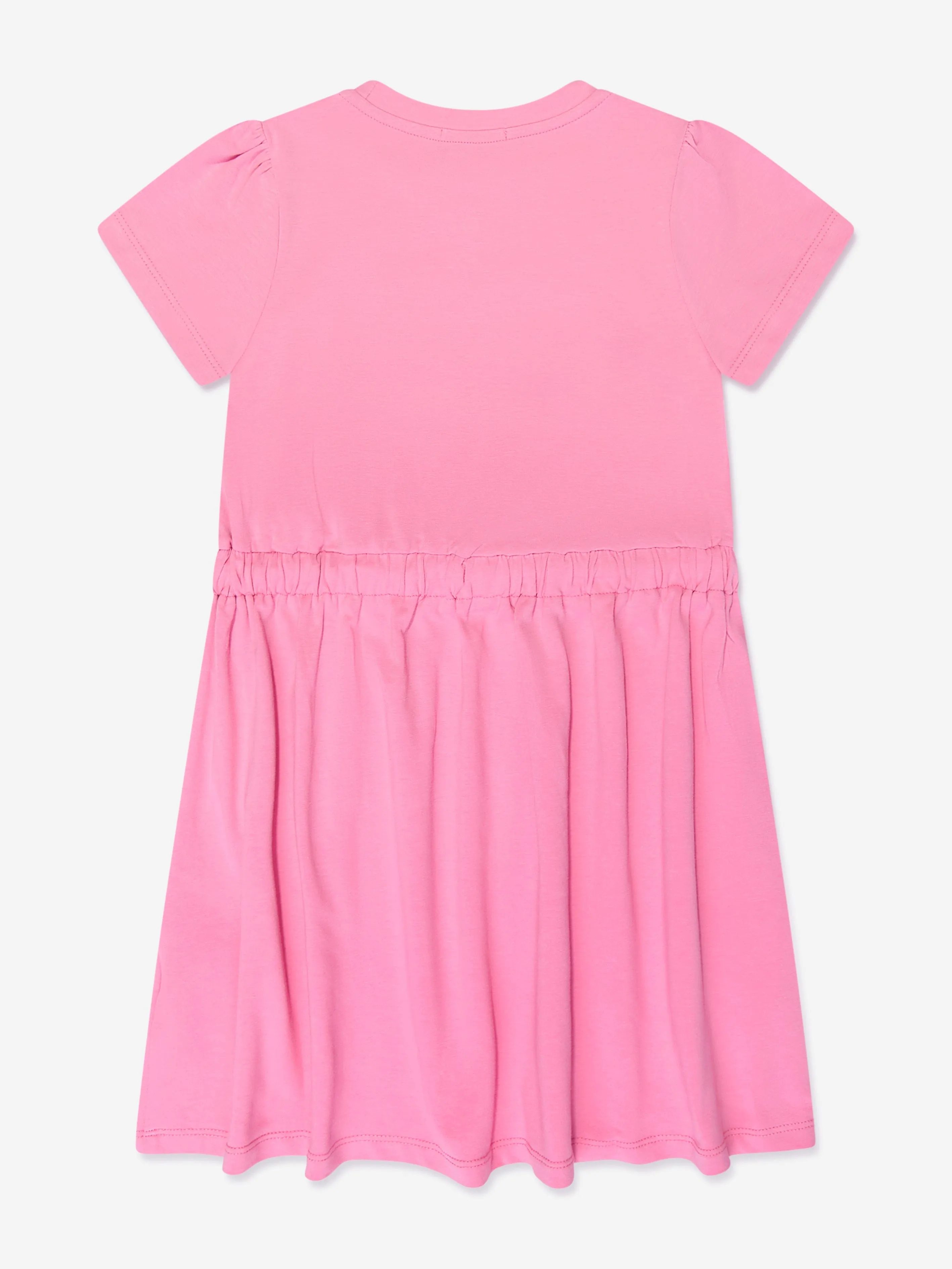 Escada Girls Embroidered Logo T-Shirt Dress in Pink