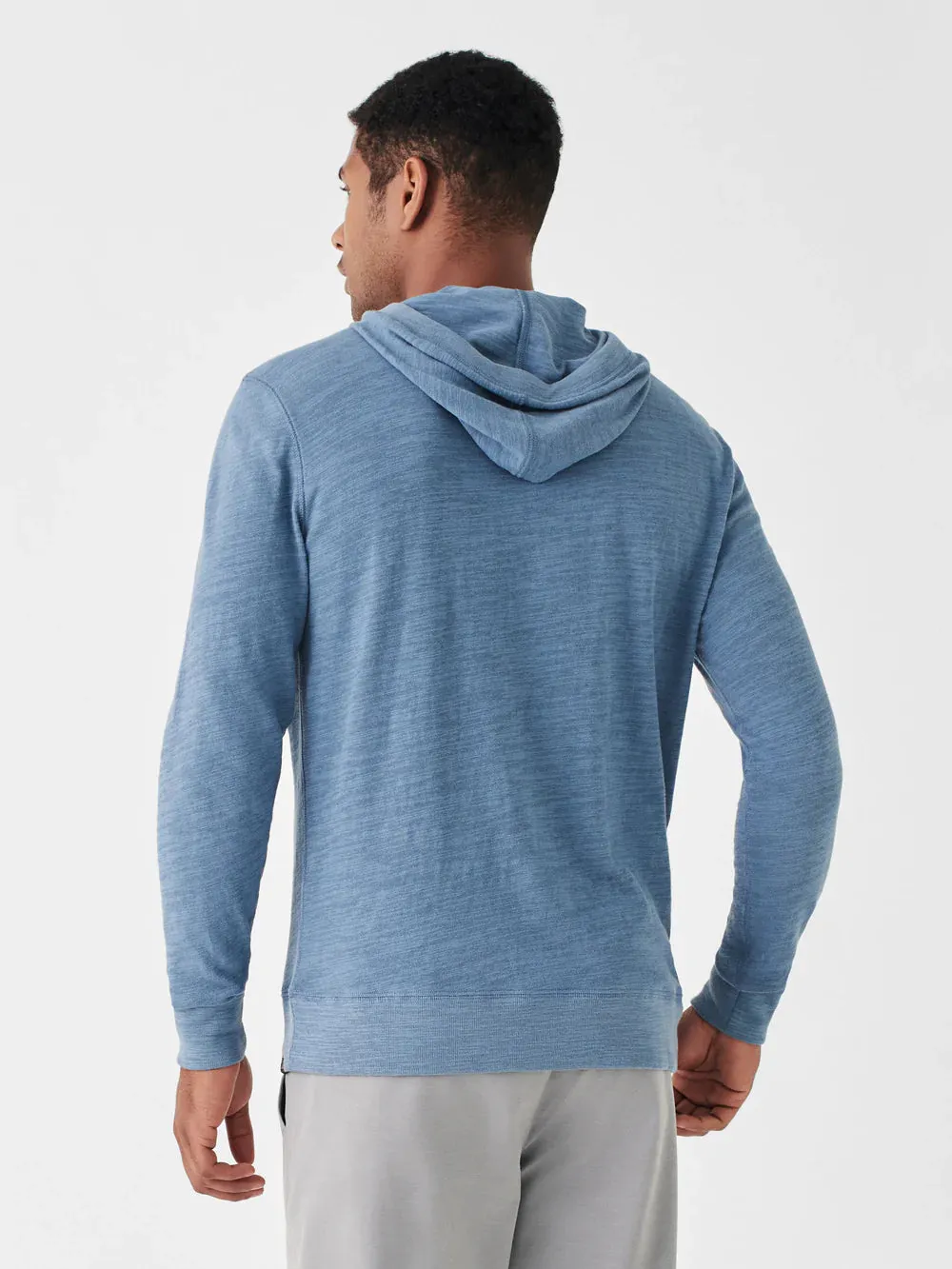 Faherty Heritage Slub Cotton Hoodie in Typhon Blue