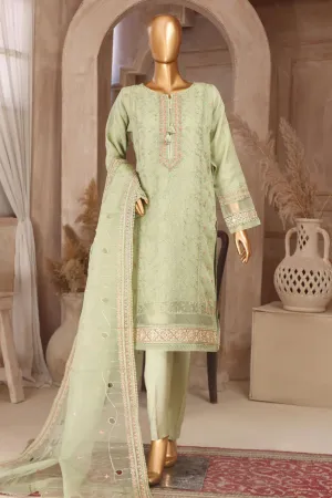 Falsafaa By HZ Stitched 3 Piece Emb Organza Vol-02 Collection'2024-HZK-160-Green