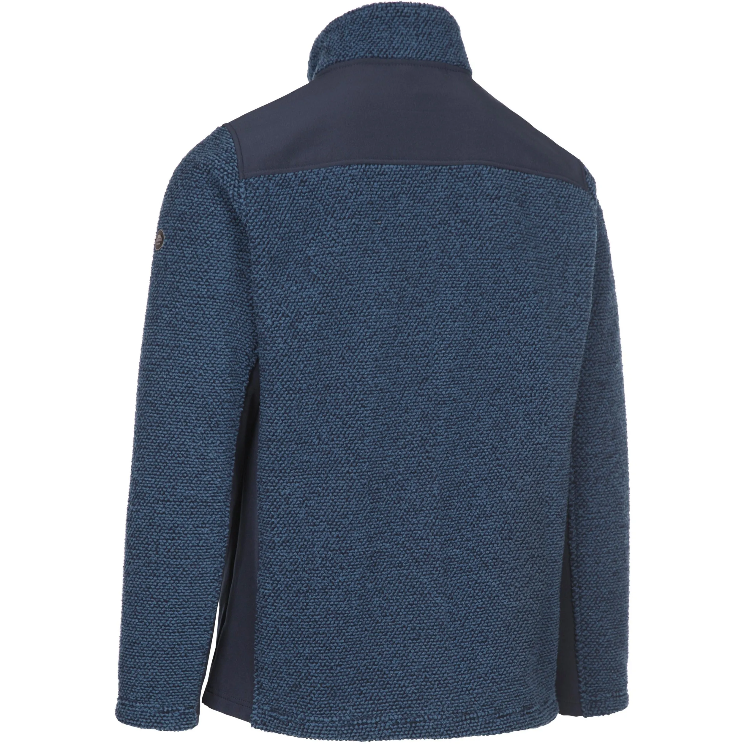 Faratino Men's Knitted Striped Fleece Jacket in Smokey Blue