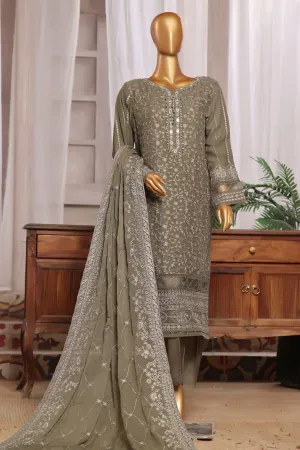 Fasaane By HZ Stitched 3 Piece Formals Chiffon Vol-06 Collection'2024-HZK-186-Fawn