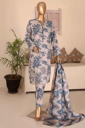 Florence By HZ Stitched 3 Piece Printed & Emb Raw Silk Collection'2024-RRE-07