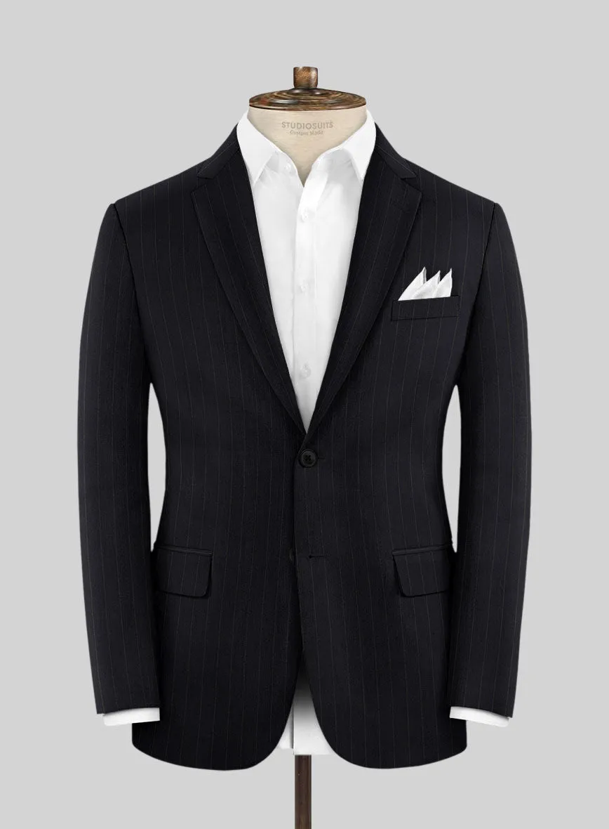 Hardy Minnis Deep Blue Chalkstripe Wool Jacket