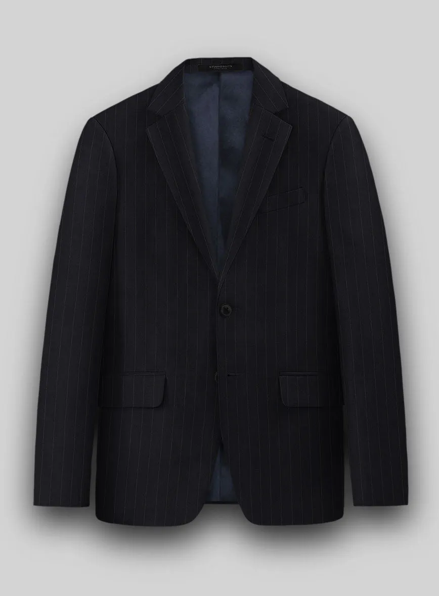 Hardy Minnis Deep Blue Chalkstripe Wool Jacket