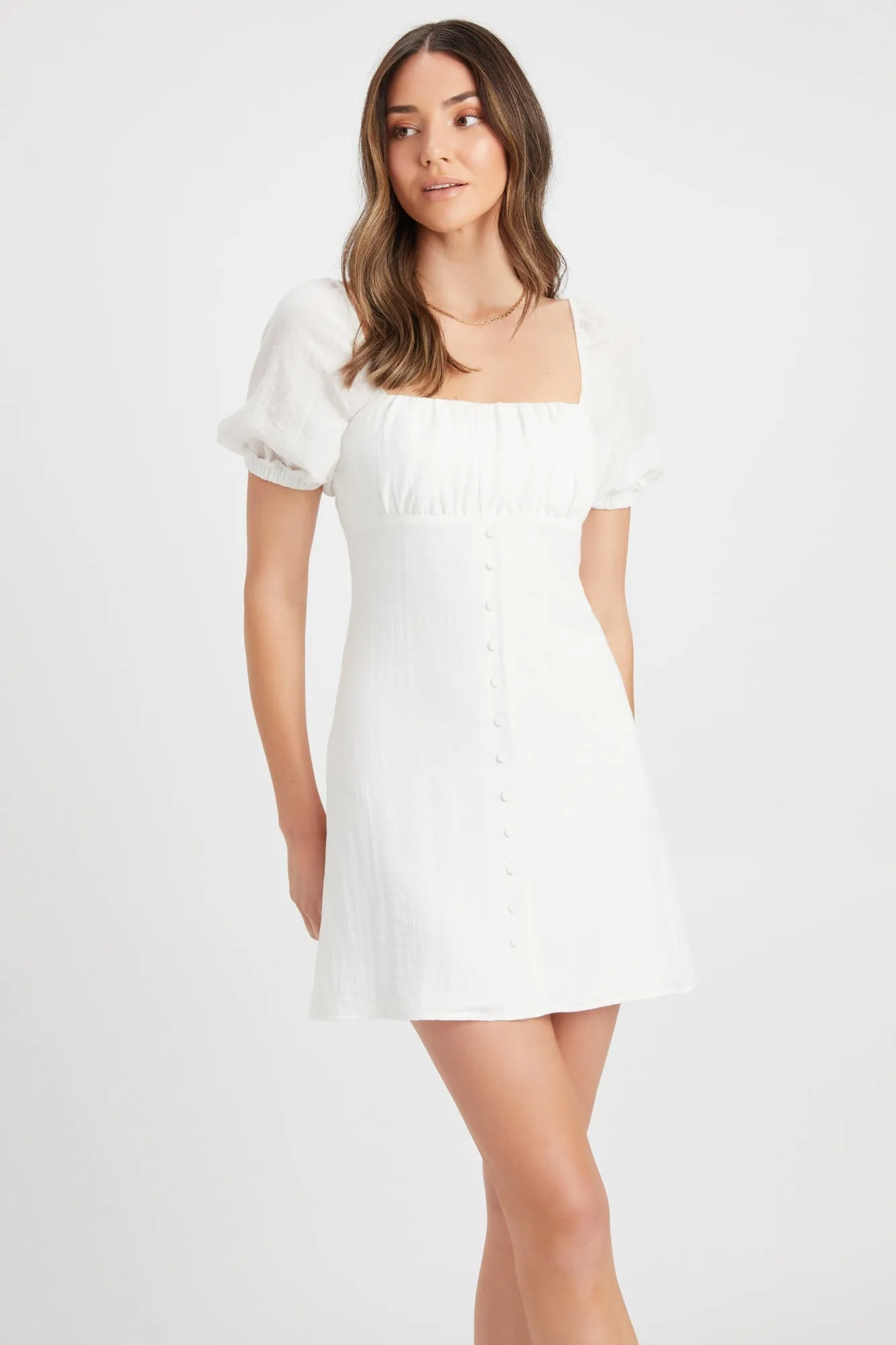 Hayman Button Mini Dress