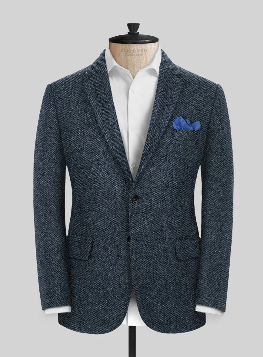 Highlander Heavy Blue Herringbone Tweed Jacket