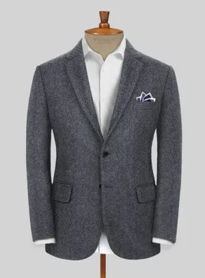 Highlander Heavy Charcoal Herringbone Tweed Jacket