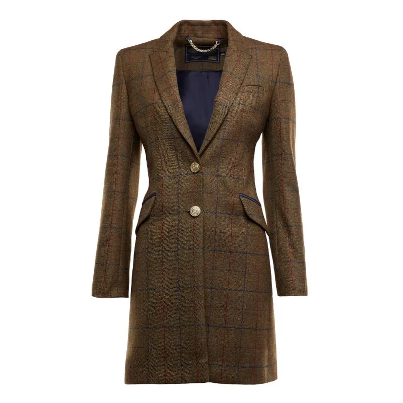 Holland Cooper Highgrove Ladies Tweed Coat - Glen Green