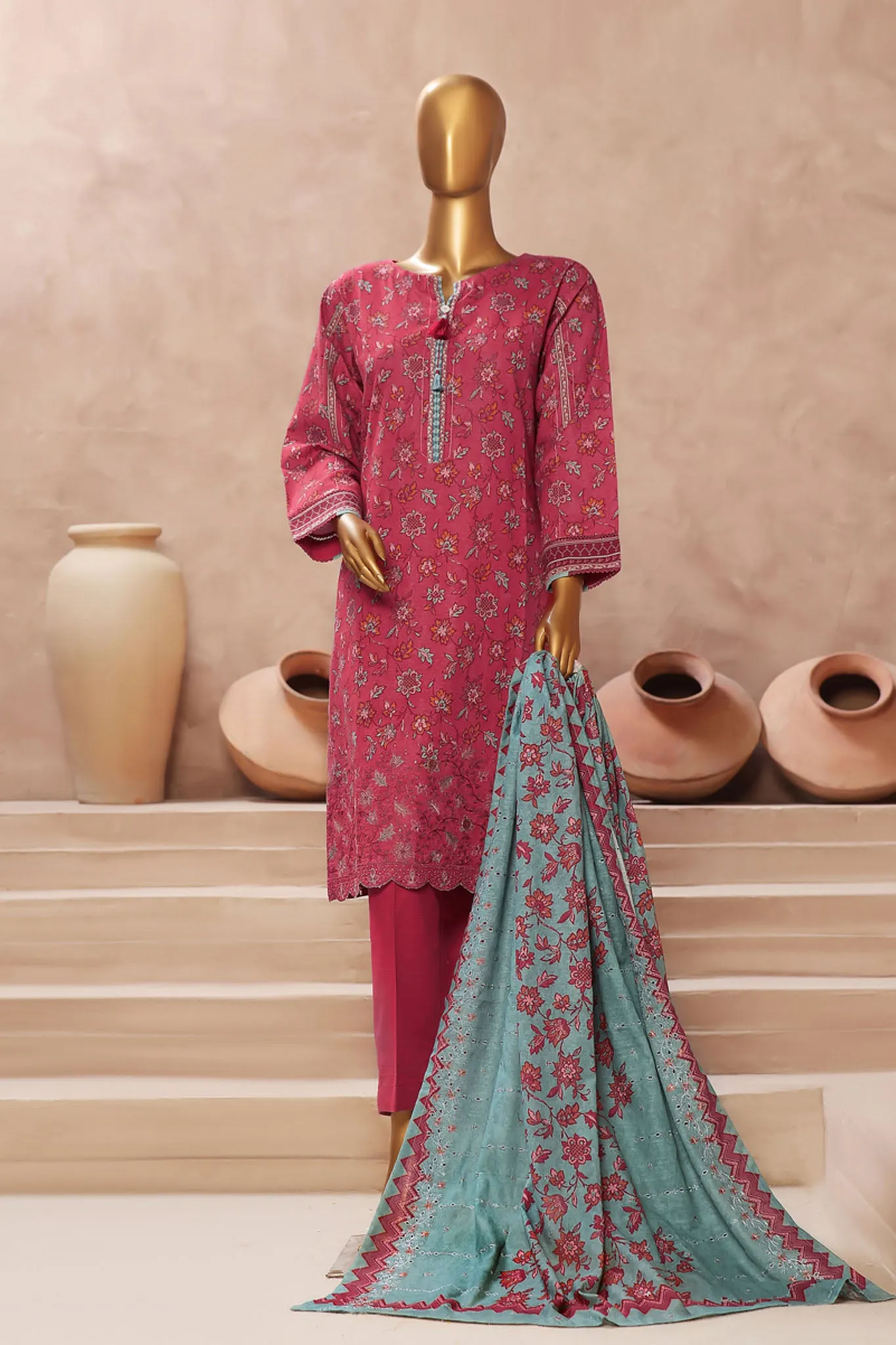 HZ Stitched 3 Piece Emb Khaddar Vol-02 Collection'2024-KE-914