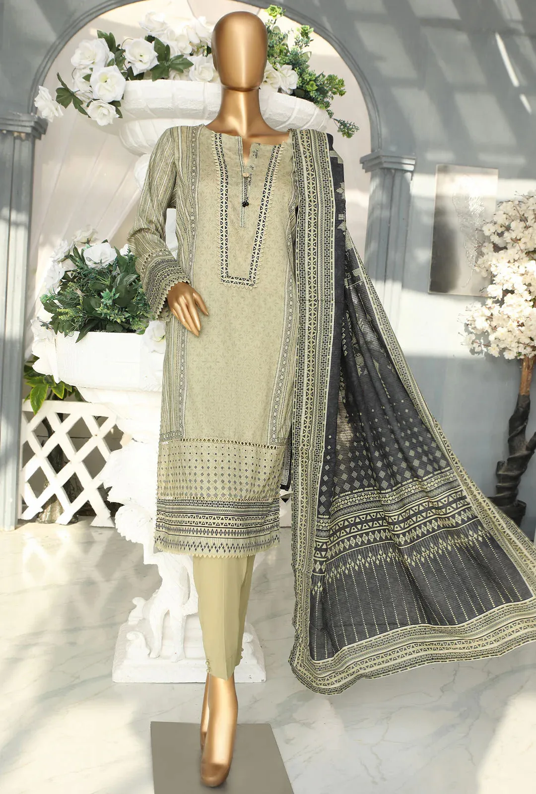 Hz Stitched 3 Piece Printed Lawn Collection'2023-PSC-2354