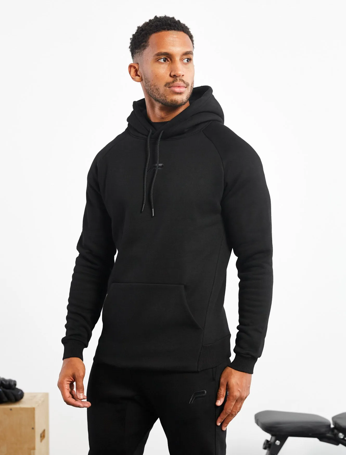 Icon Tapered Hoodie - Black