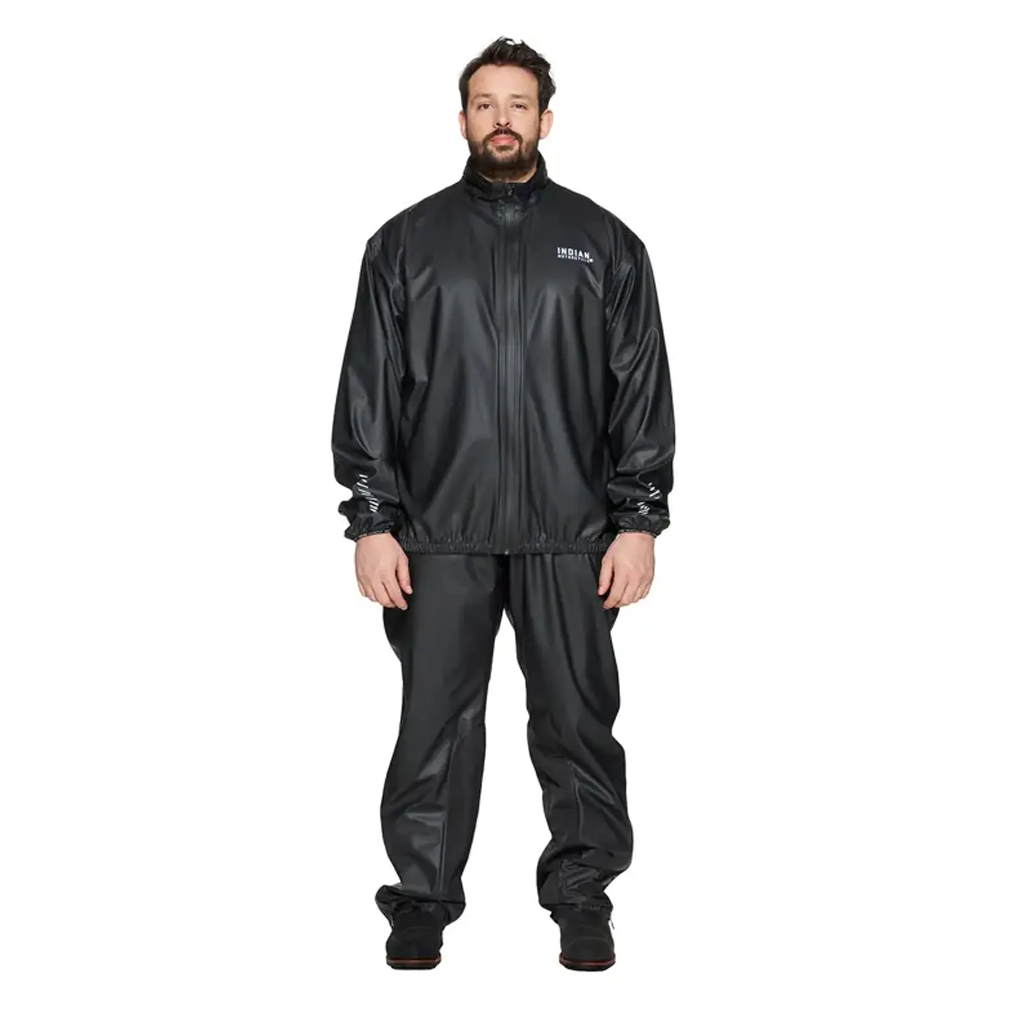 Indian Motorcycle Unisex Rain Suit Jacket Black