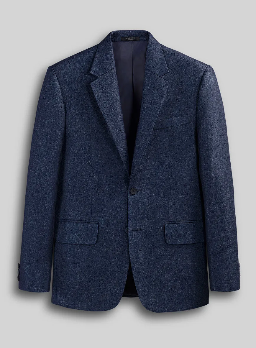 Italian Brandy Blue Linen Jacket - 42R