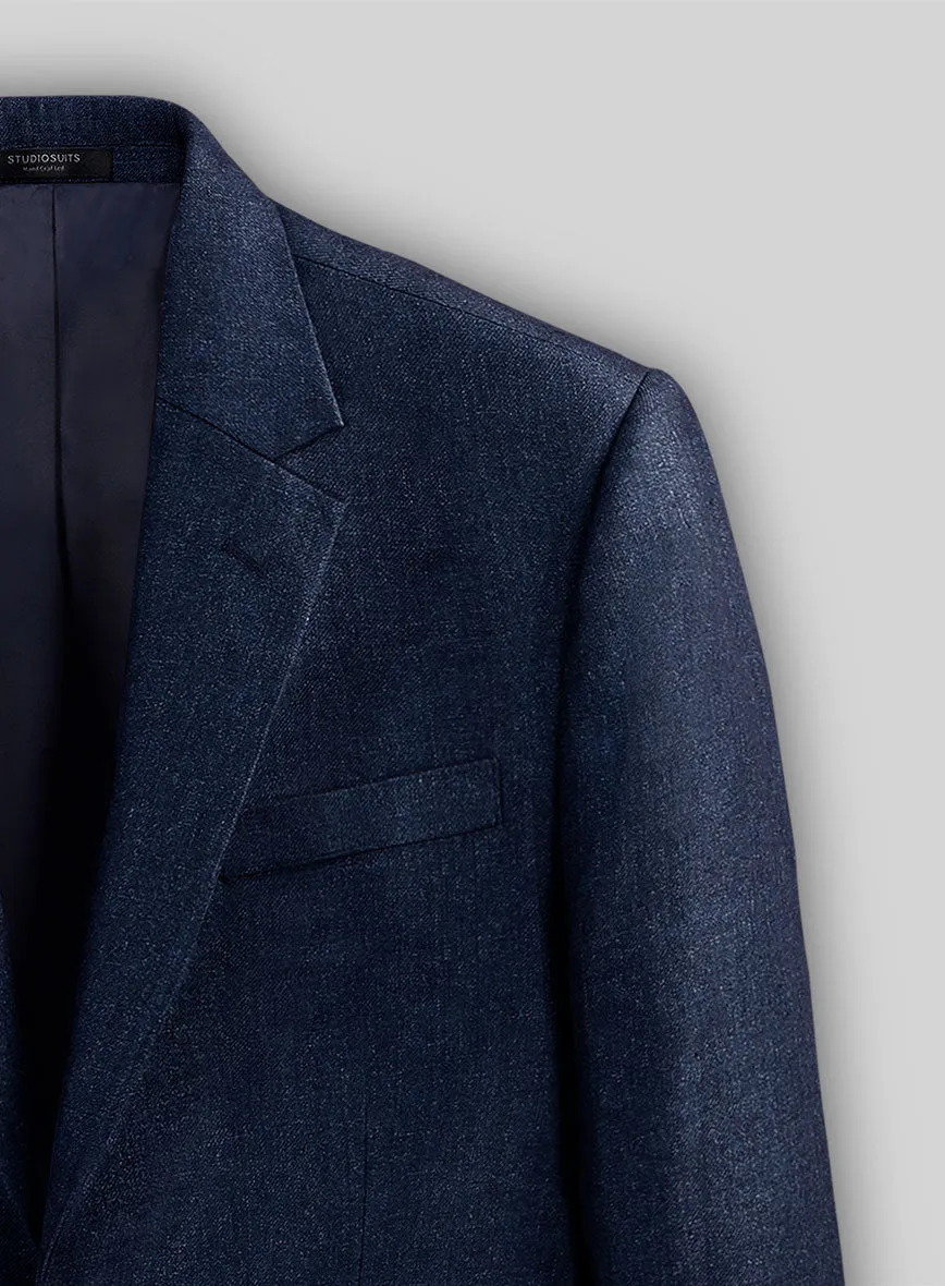 Italian Brandy Blue Linen Jacket - 42R