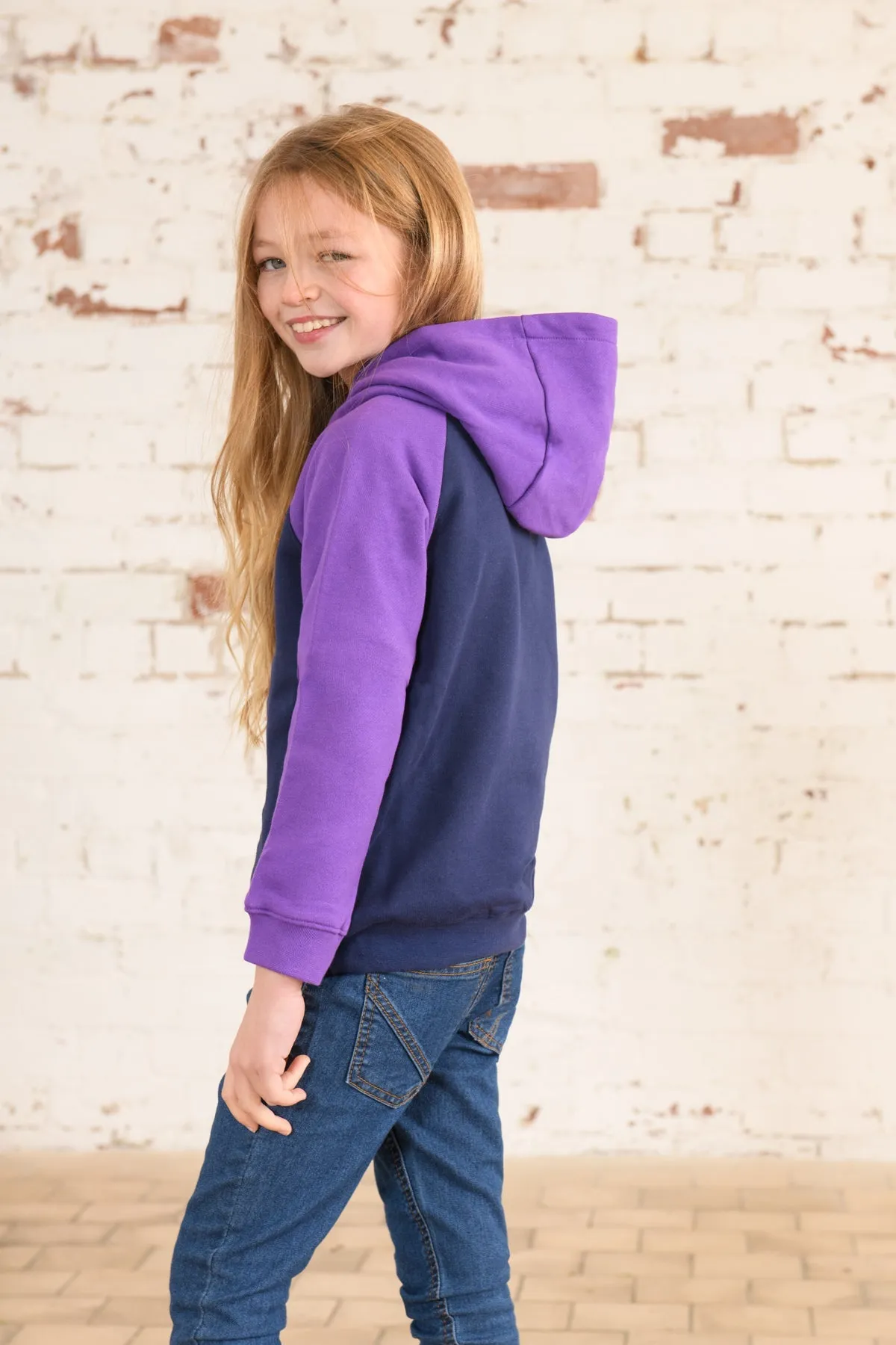 Jill Hoodie - Purple Tractor Applique