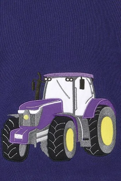 Jill Hoodie - Purple Tractor Applique