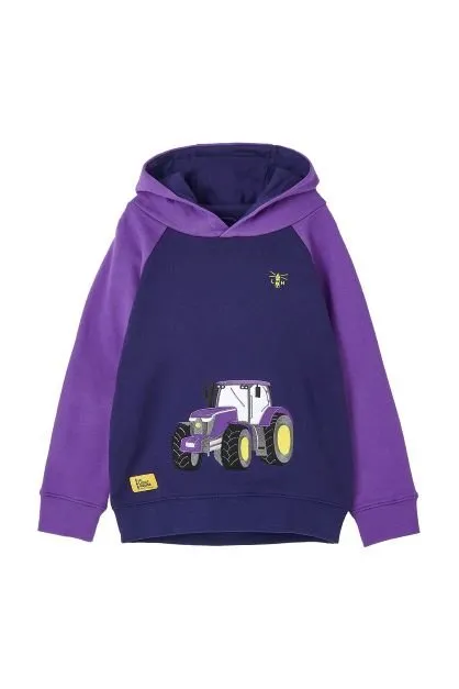 Jill Hoodie - Purple Tractor Applique