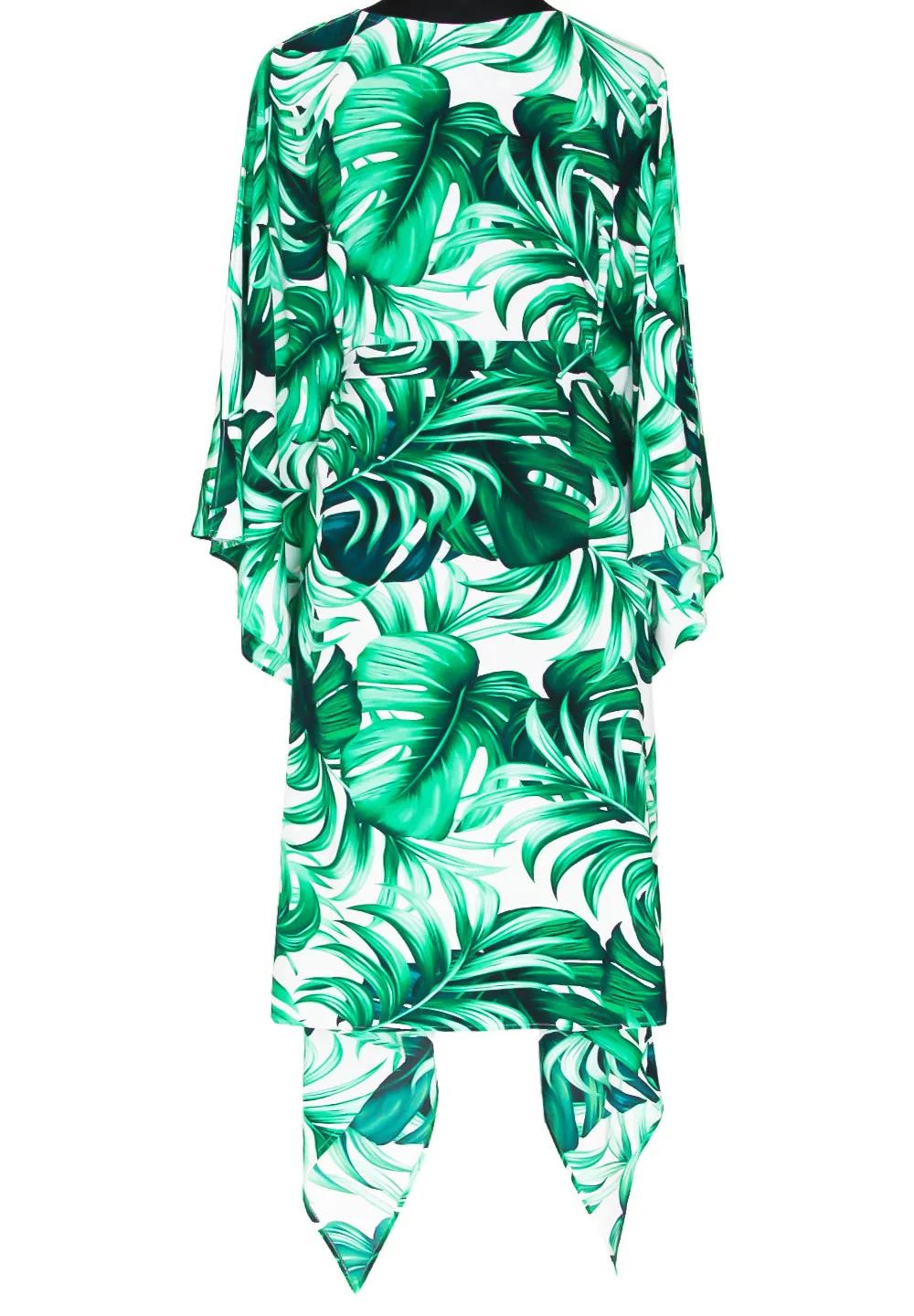 Jungle – Monstera White / Green Santorini Dress