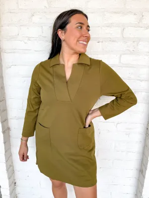 Just You Wait Olive Dress