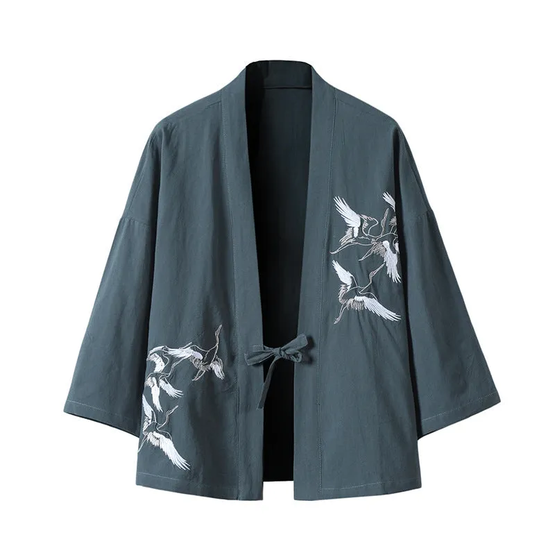 Kimono Robes Traditional Men Jackets Hip Hop Streetwear