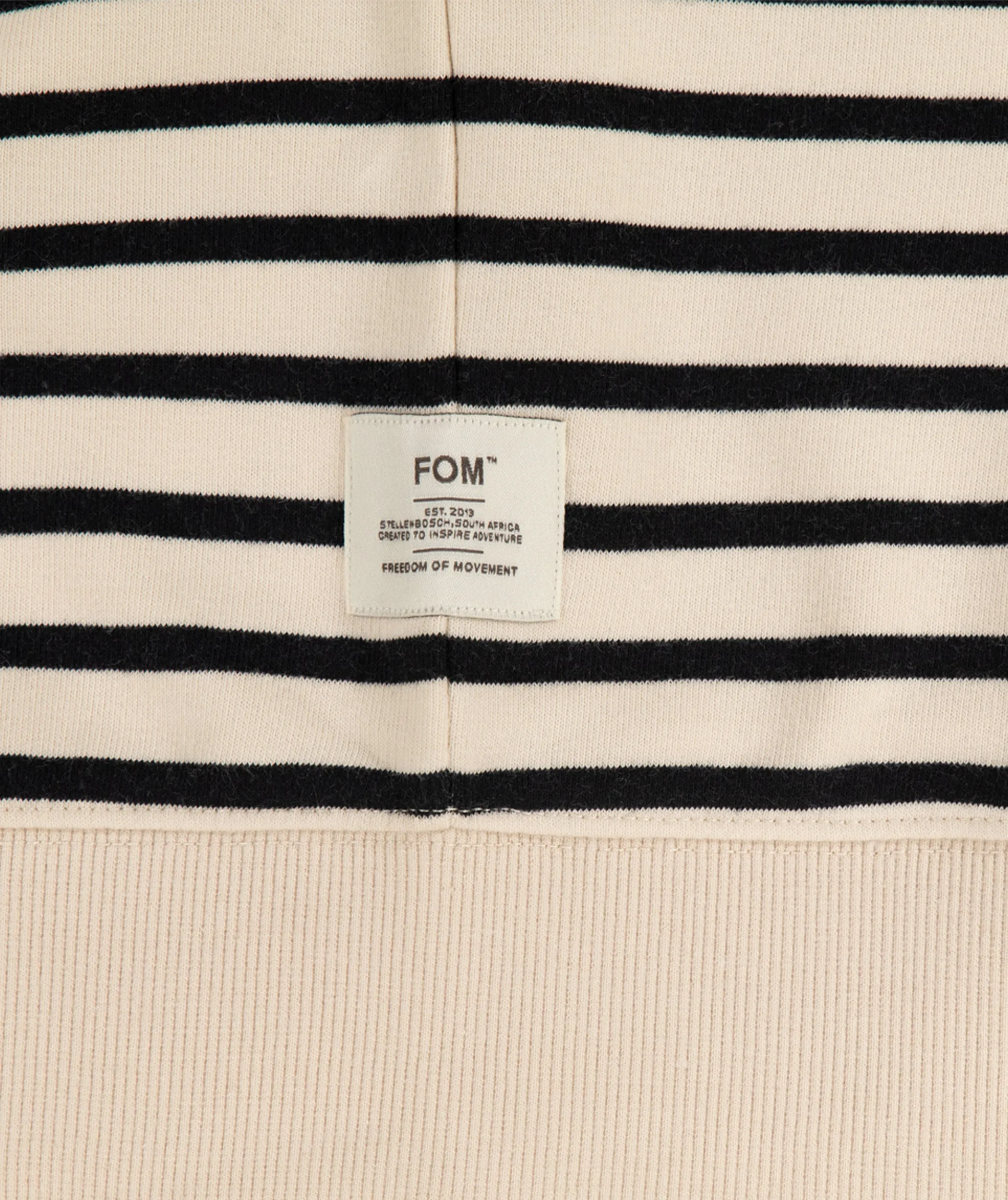 Ladies Crew Neck Stripe Sweater - Milk & Black