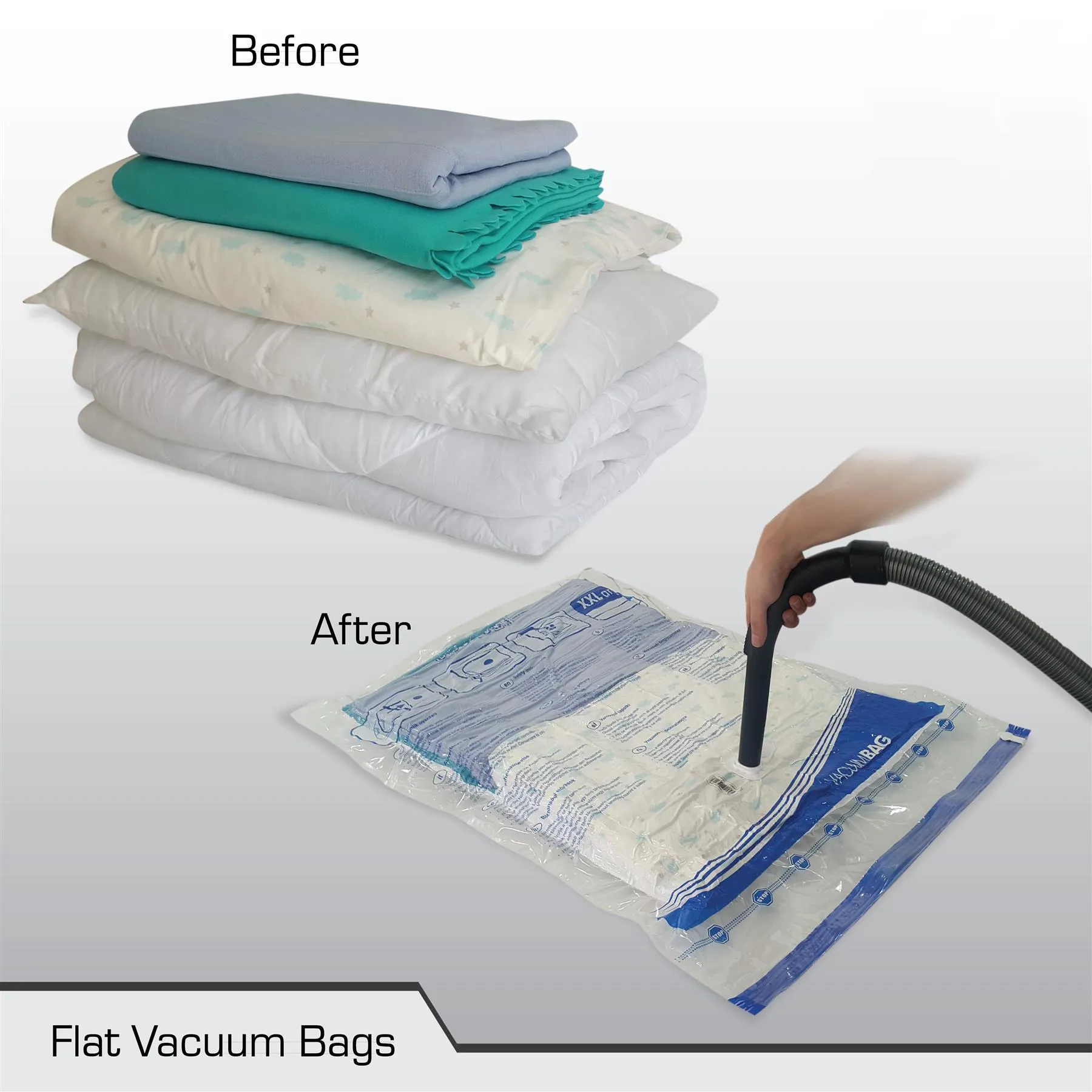 Large Vacuum Travel Reusable Vacuum Storage Bags 73cm X 130cm Great Space Saver